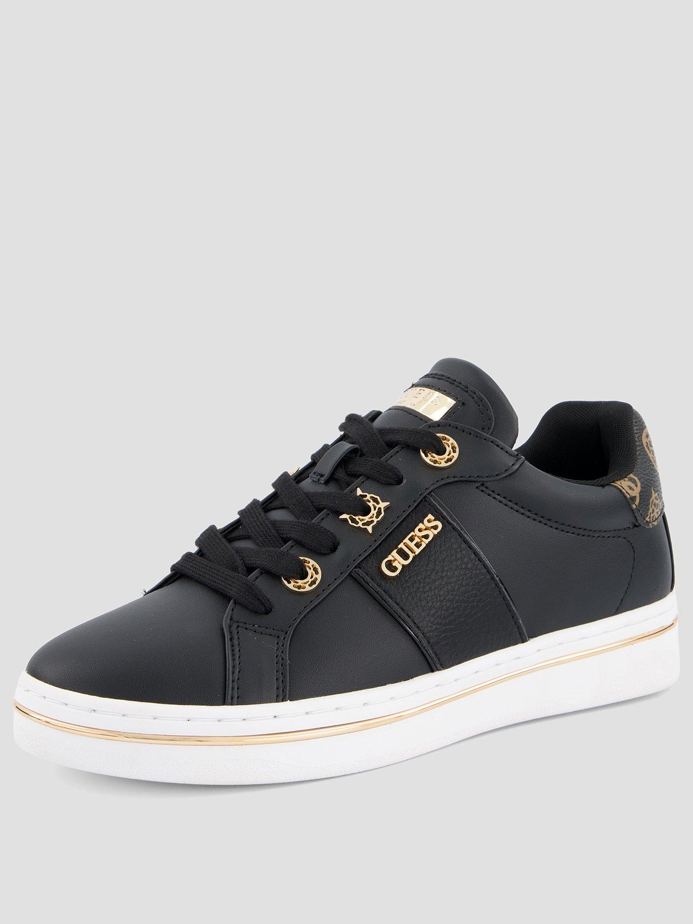 Image 2 of 7 of Guess Jeans Stew Charm Logo Lace Trainer - Black