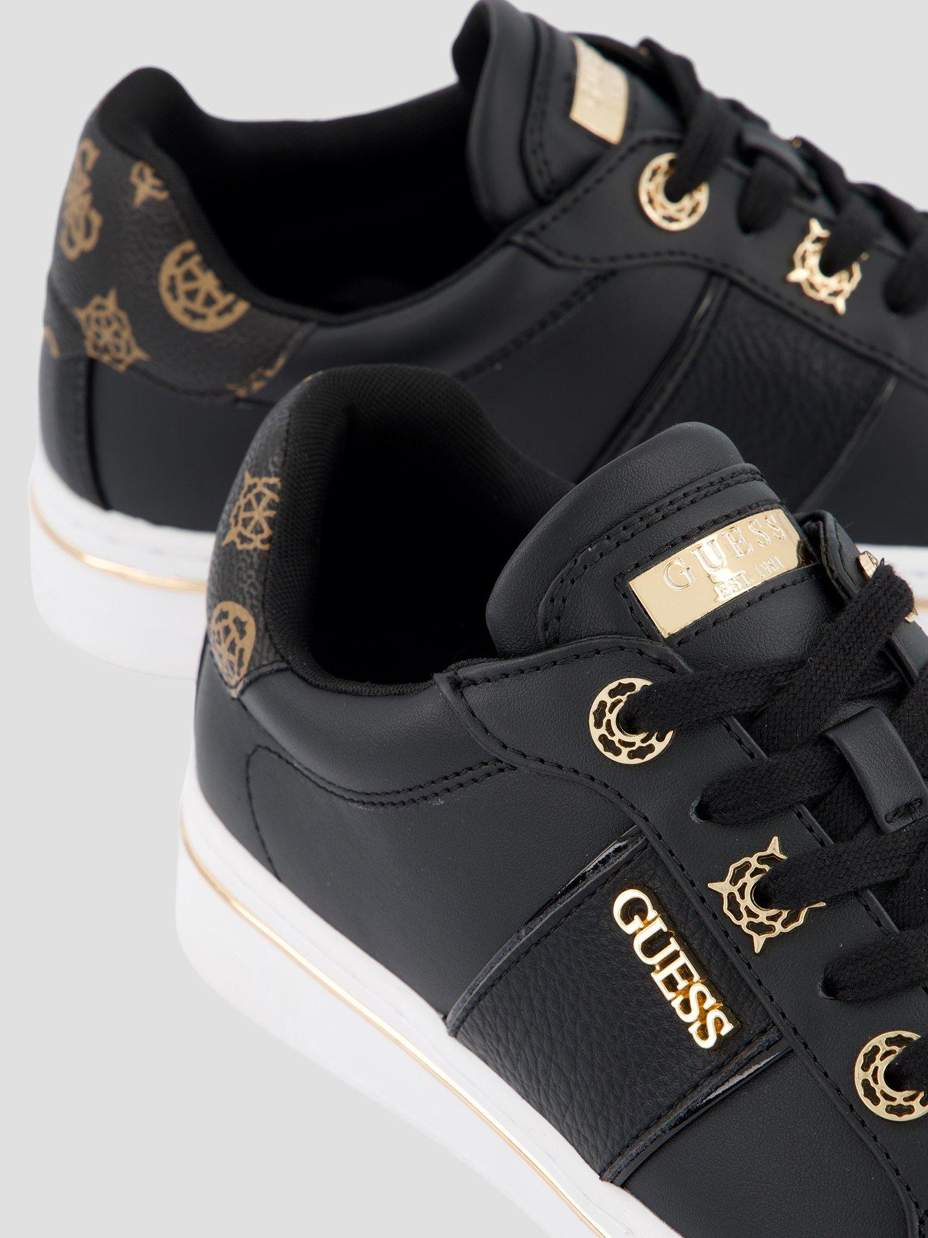 Image 5 of 7 of Guess Jeans Stew Charm Logo Lace Trainer - Black