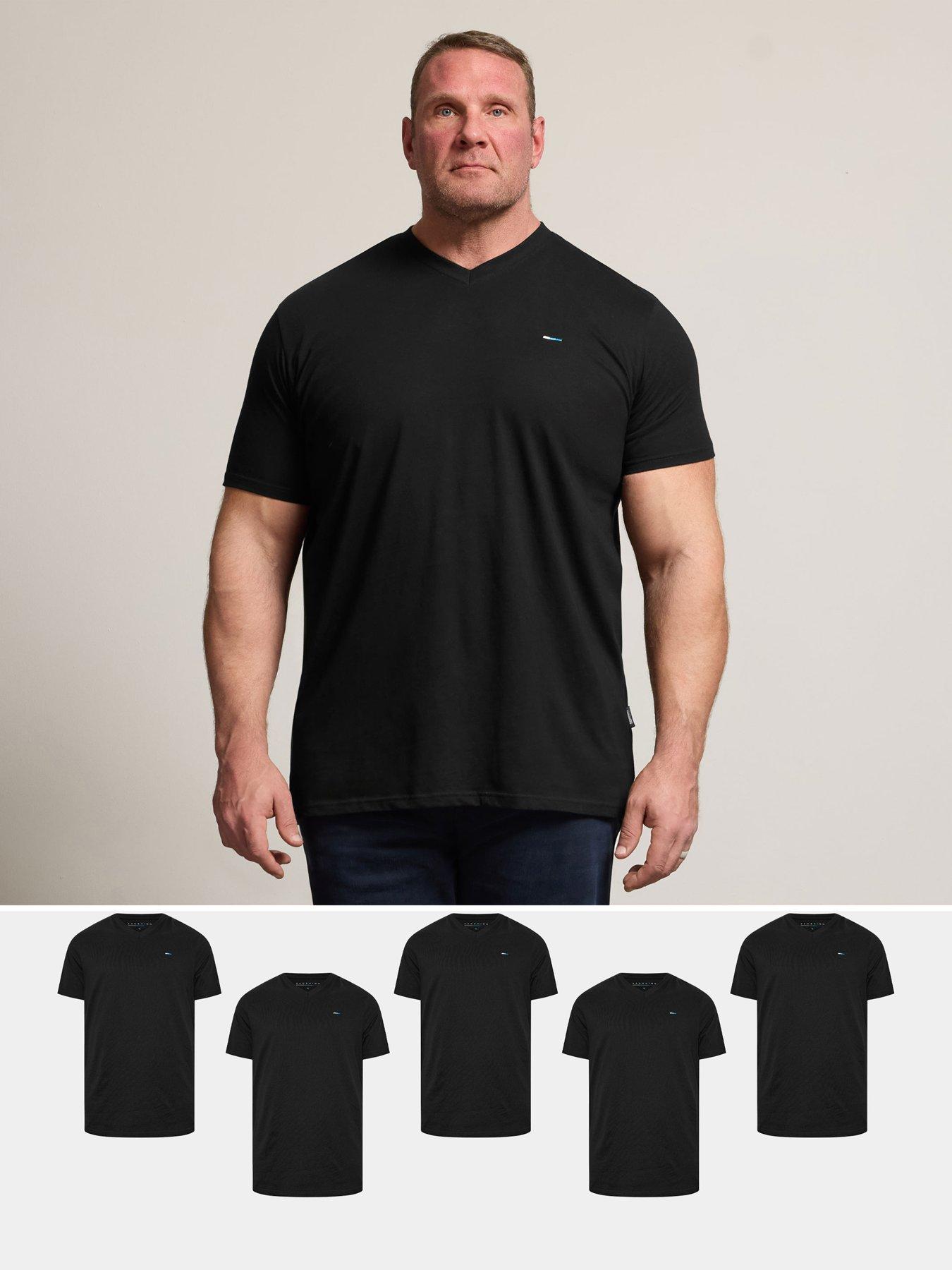 BadRhino 5 Pack V Neck T-Shirt - Black