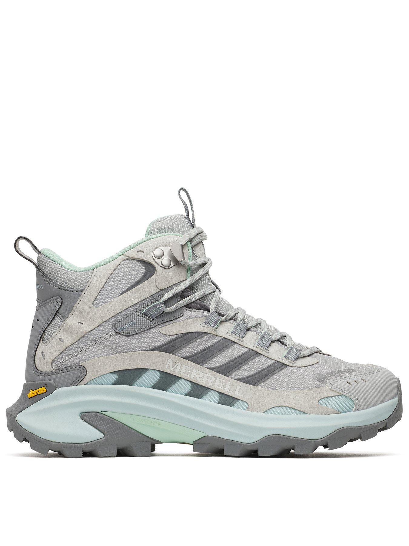 Merrell Womens Moab Speed 2 Mid Goretex Hiking Boots - Grey/Blue