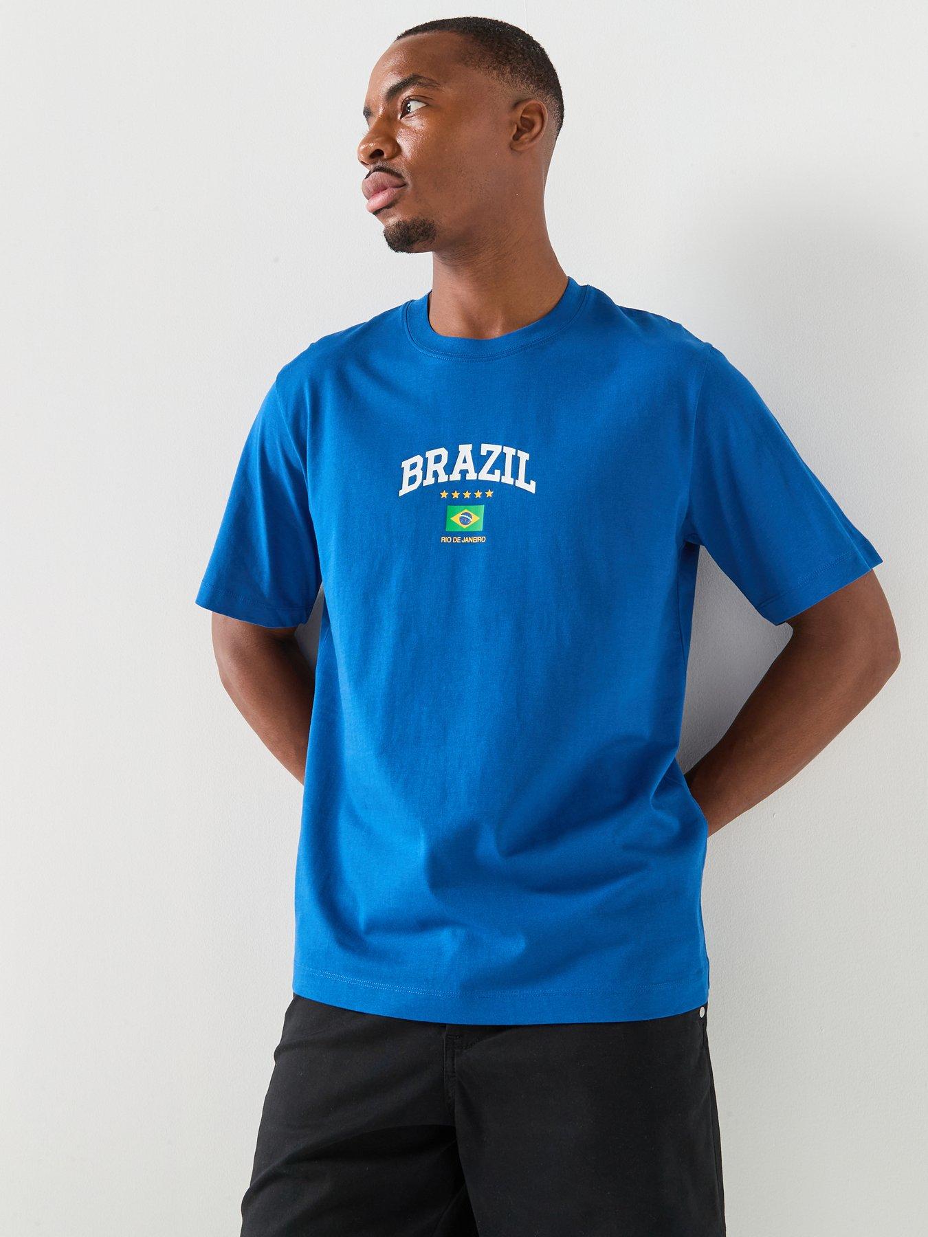 Jack & Jones Brazil Football T-Shirt - Blue