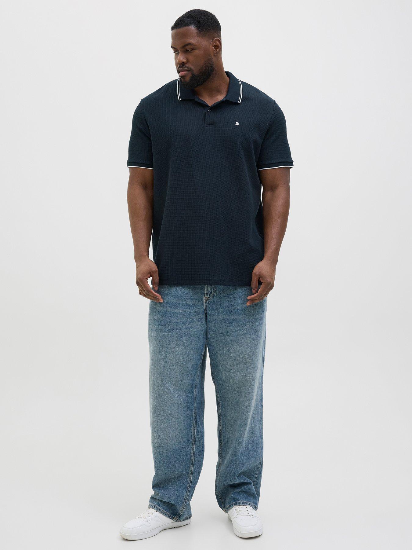 jack-jones-plus-austin-short-sleeve-polo-navyback