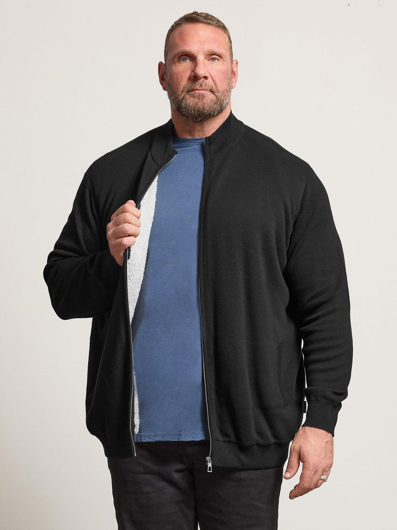 badrhino-knitted-borg-lined-full-zip-jacket-black