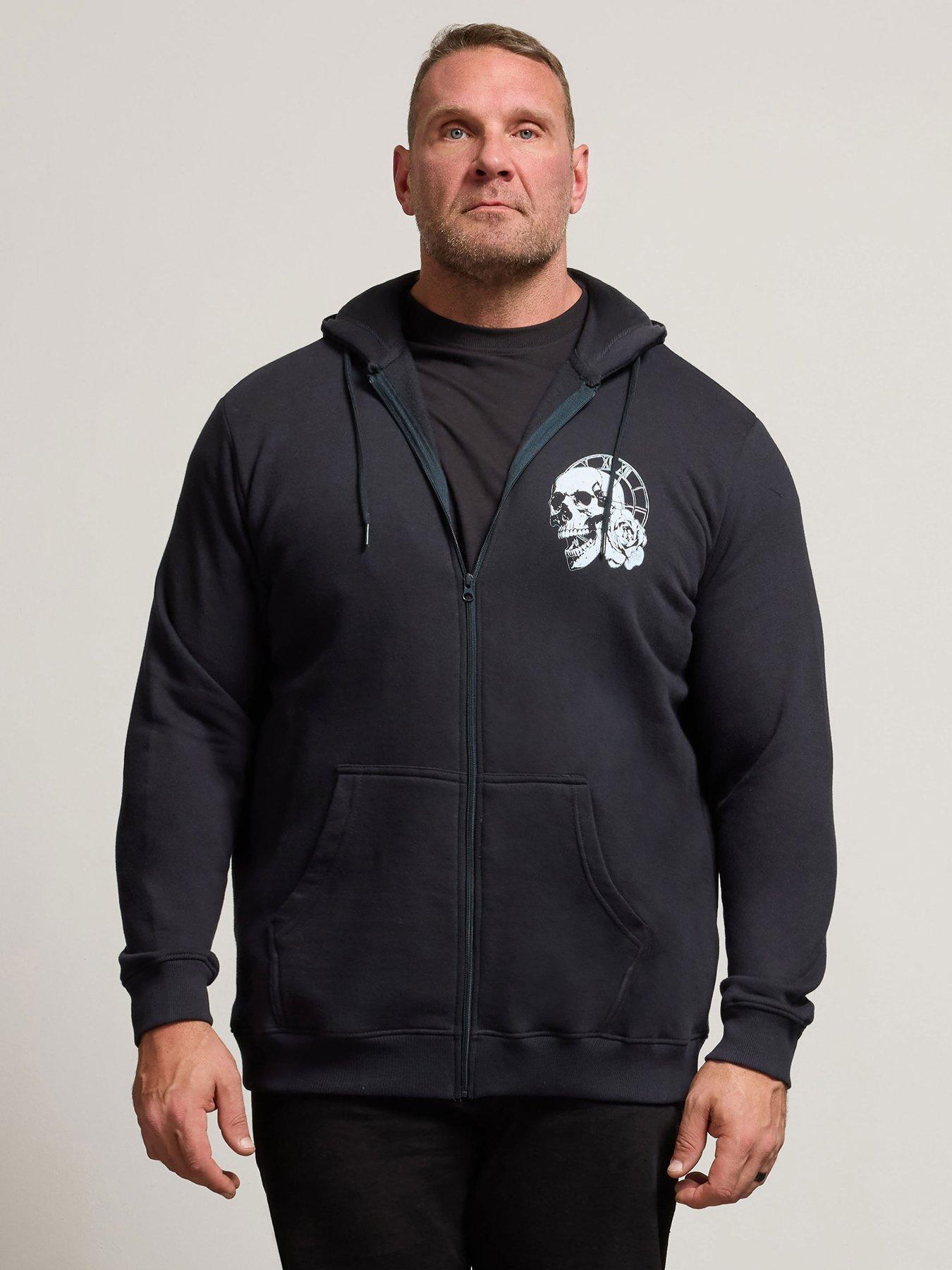 badrhino-skull-clock-zip-thru-sweatshirt-blue