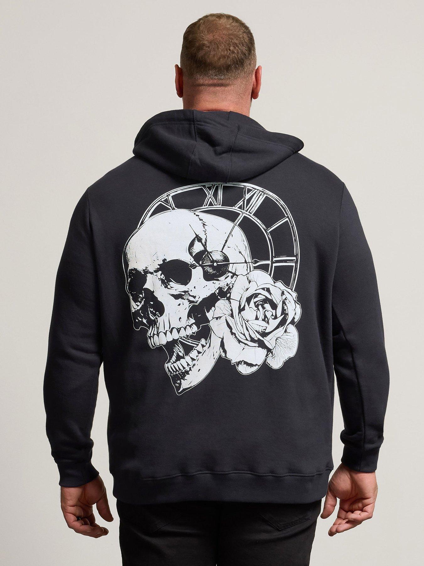 badrhino-skull-clock-zip-thru-sweatshirt-bluestillFront