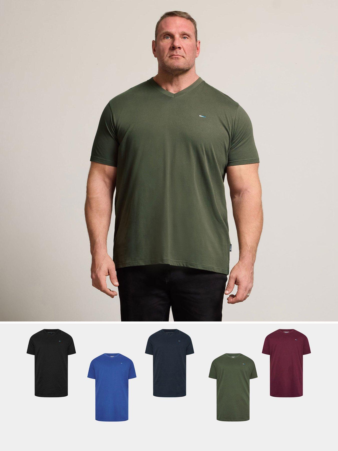 BadRhino Badrhino 5 Pack Longline V Neck T-shirt - Black