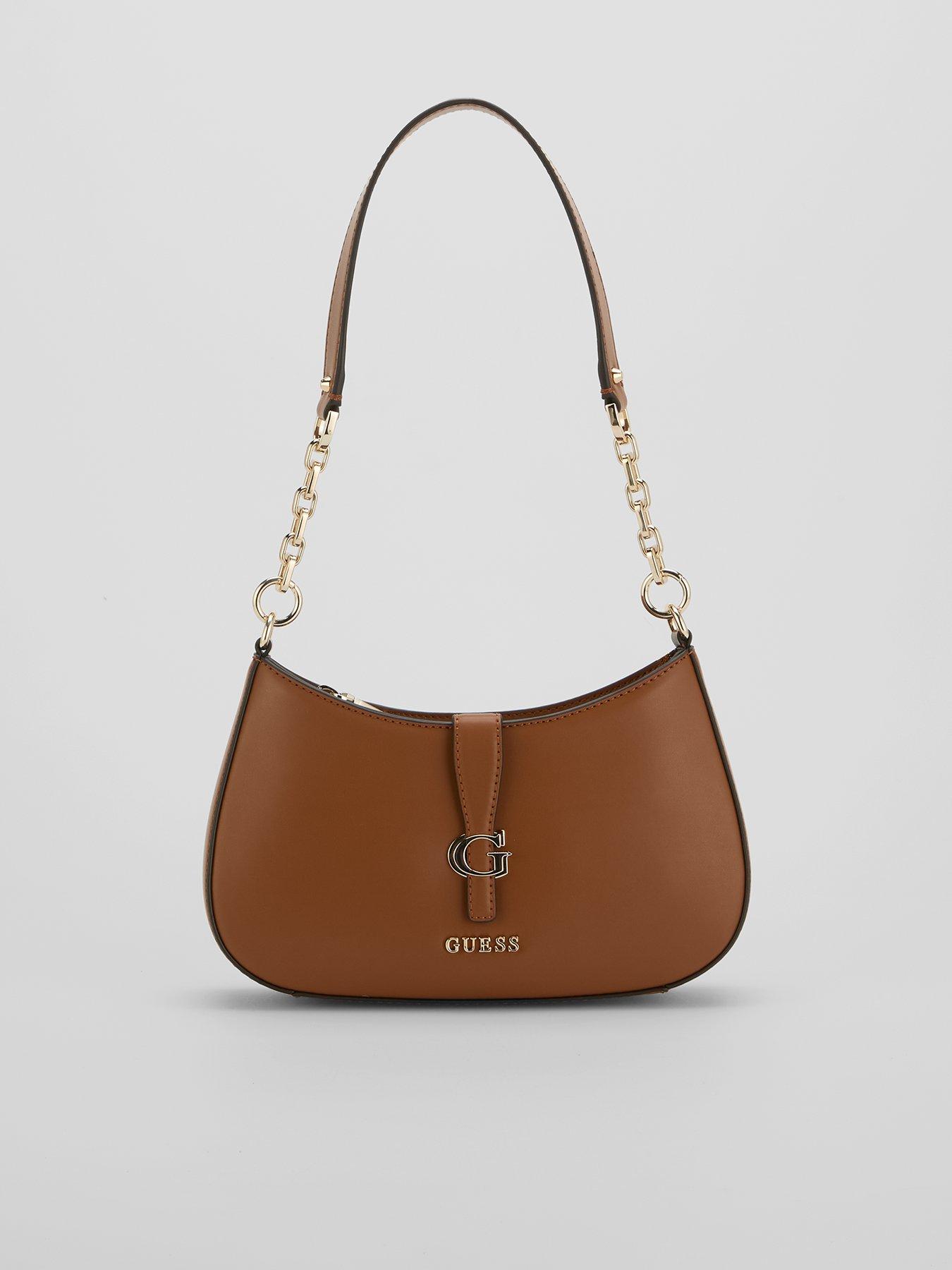 Guess Jeans Carrie Top Zip Shoulder Bag - Brown