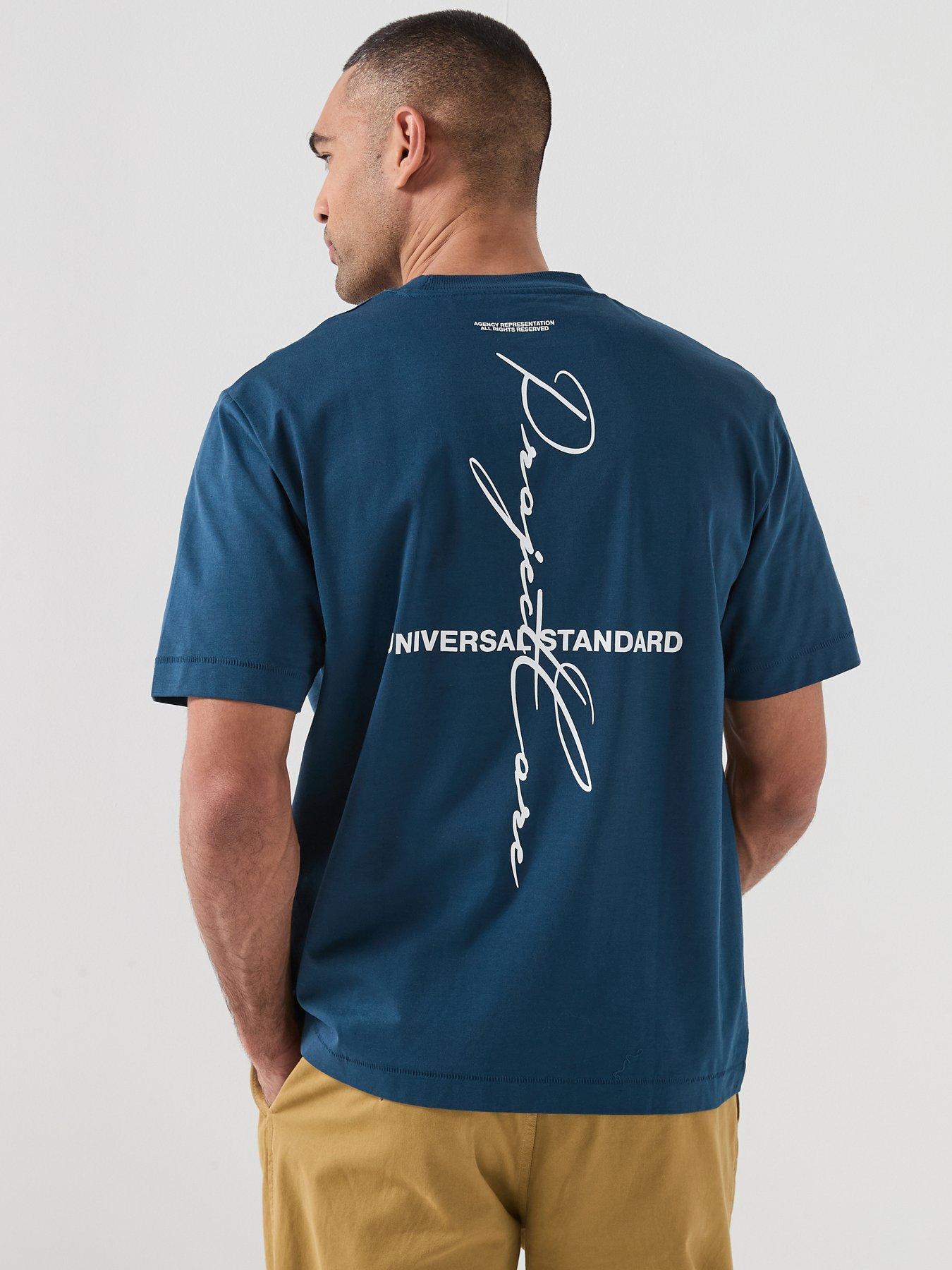 Jack & Jones Cover Script Back Graphic T-Shirt - Blue