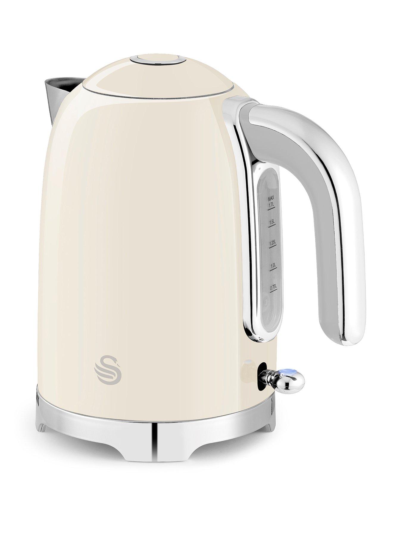 Swan Swan Solace 1.7L Jug Kettle Cream, Fast Boil ,1.7 Litres, 360-Degree Base
