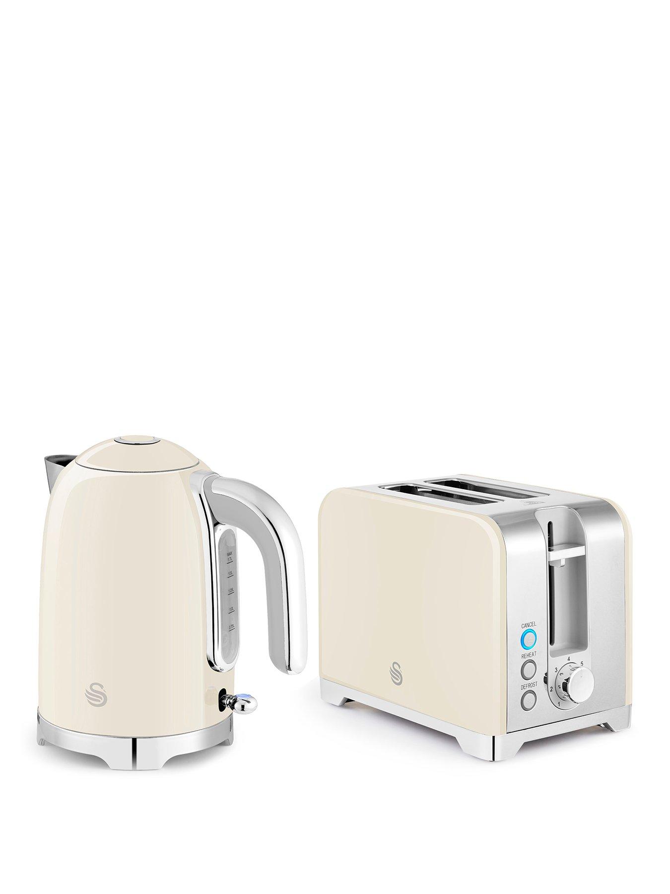 Swan Solace 2 Slice Toaster  &  Kettle Bundle Cream