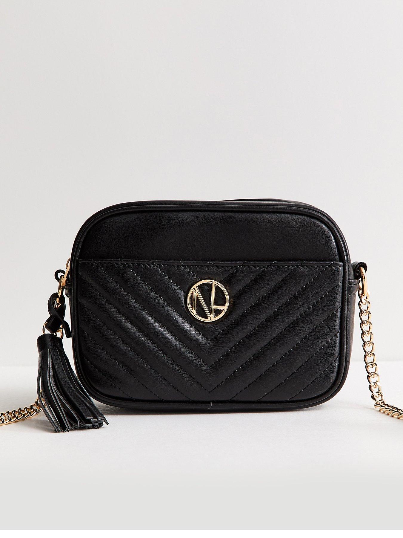 new-look-faux-leather-quilted-front-pocket-crossbody-bag-black