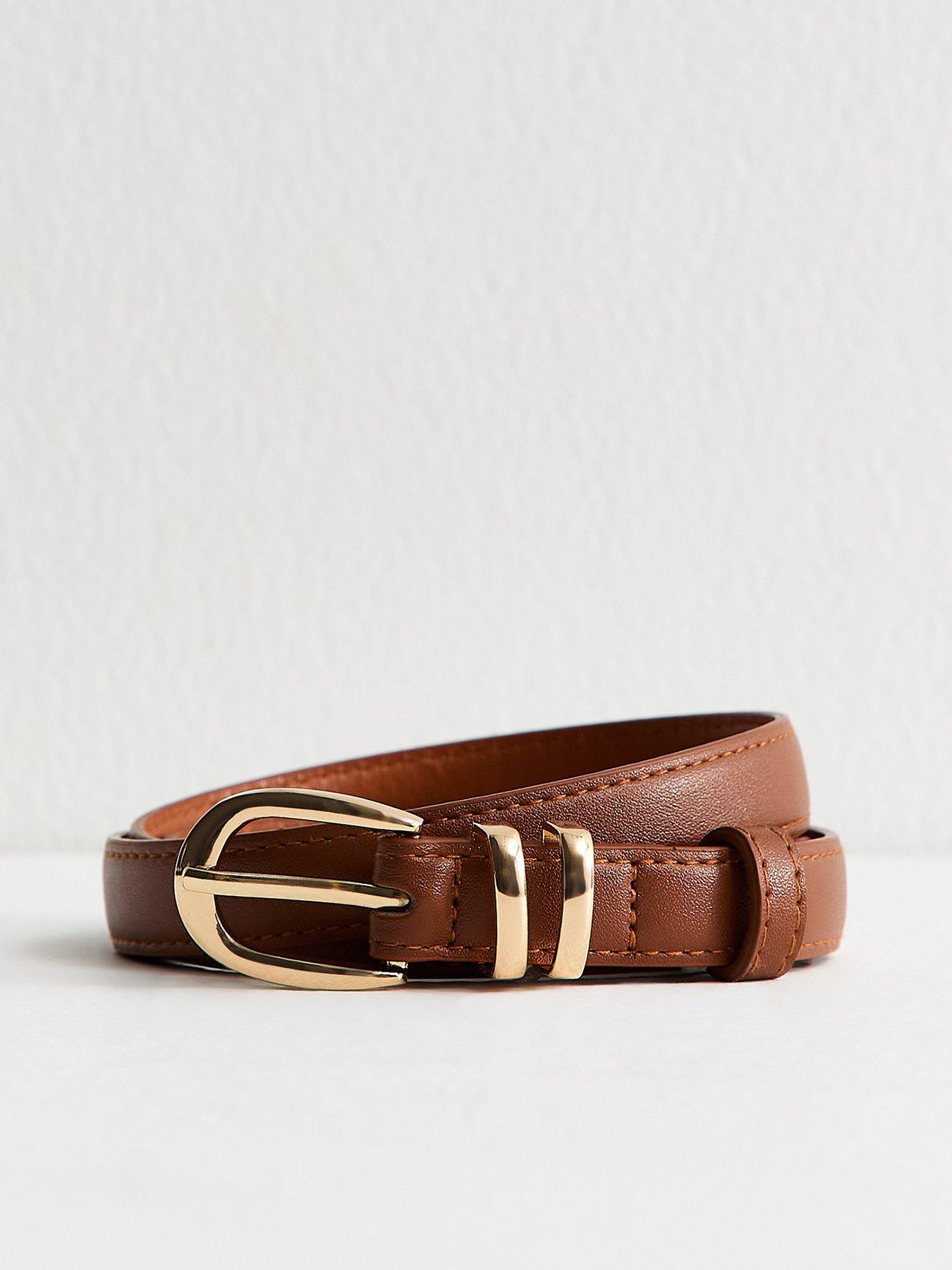 New Look Tan Faux Leather Skinny Belt