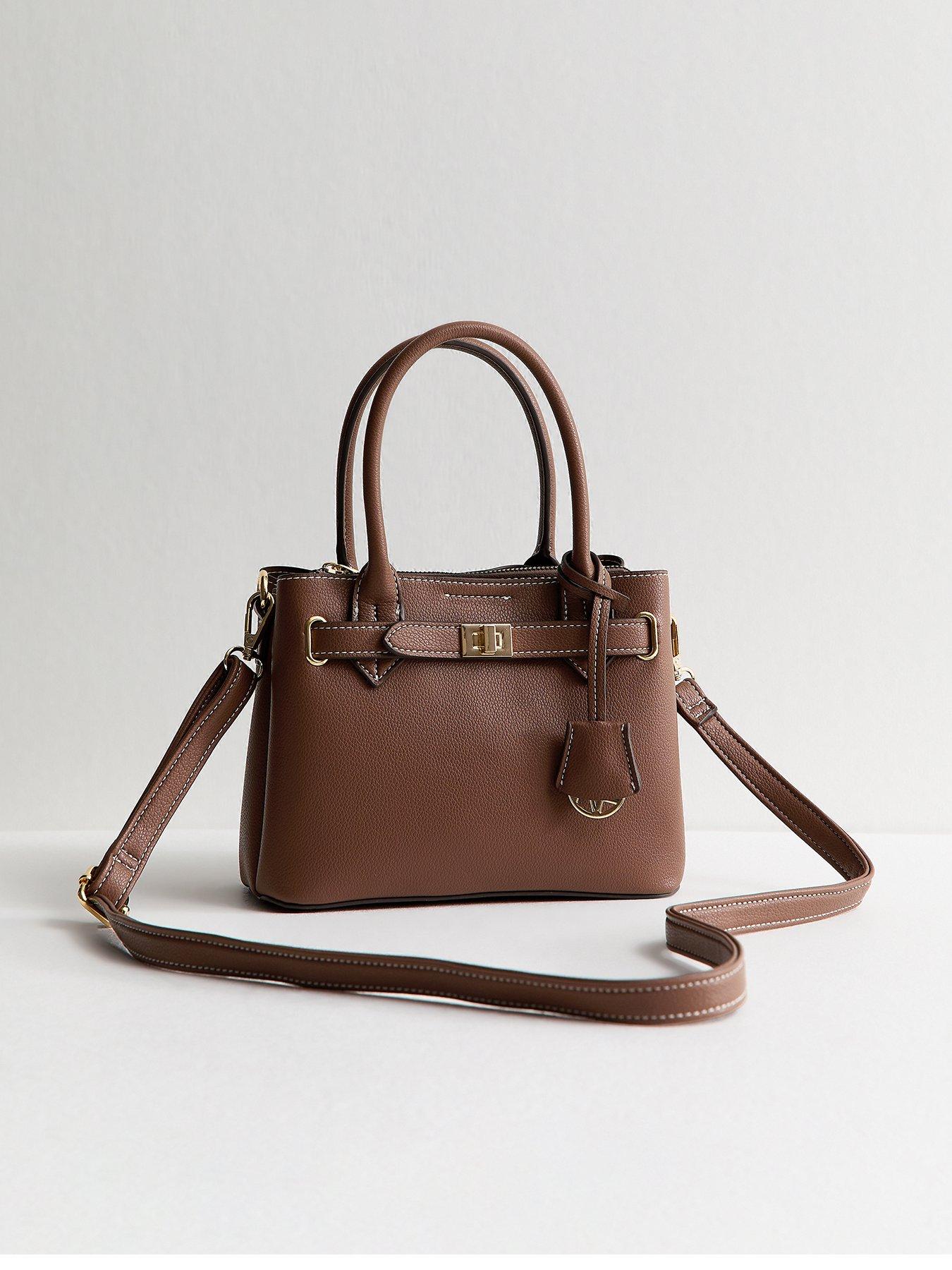 new-look-dark-brown-faux-leather-mini-triple-compartment-tote-bag