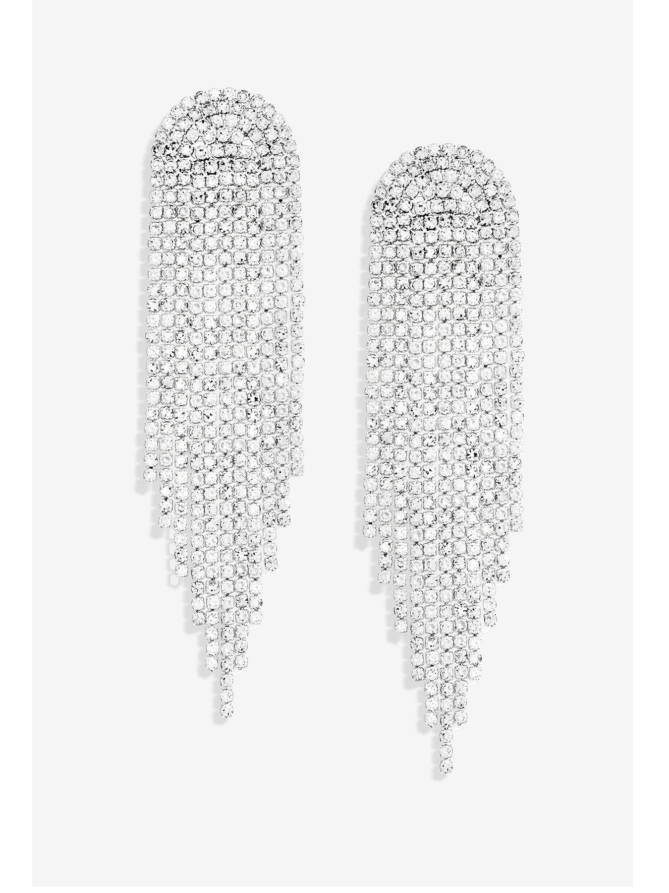 mood-silver-crystal-tassel-statement-drop-earringsnbspfront