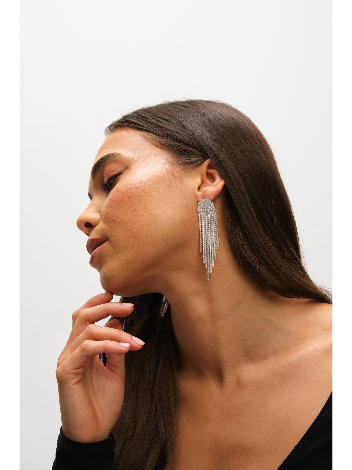 mood-silver-crystal-tassel-statement-drop-earringsnbspstillFront