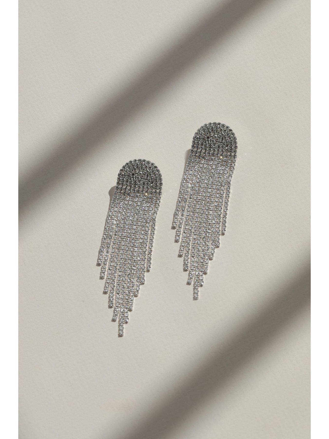 mood-silver-crystal-tassel-statement-drop-earringsnbspback