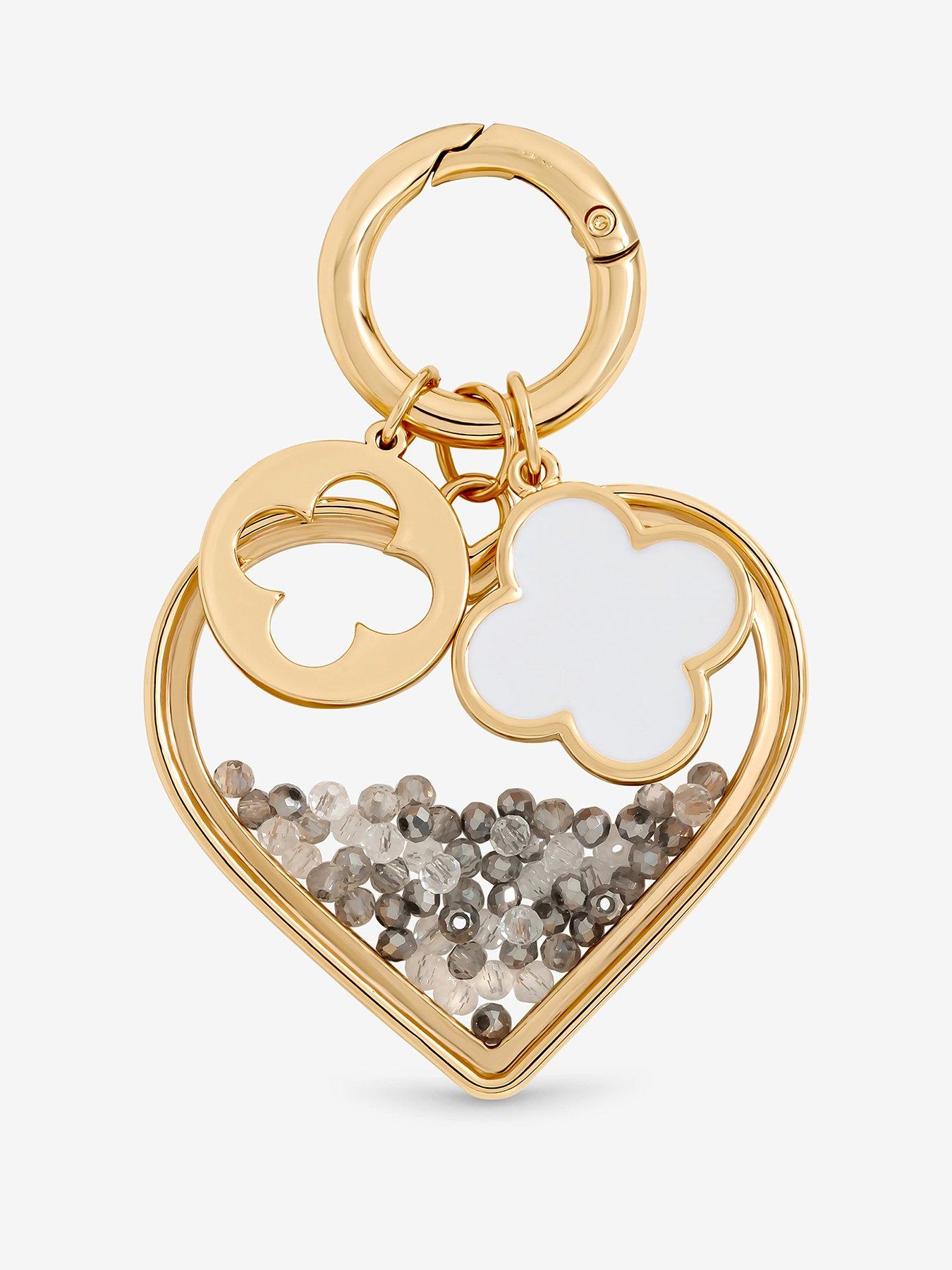 Mood Gold Plated Heart and Clover Bag Charm