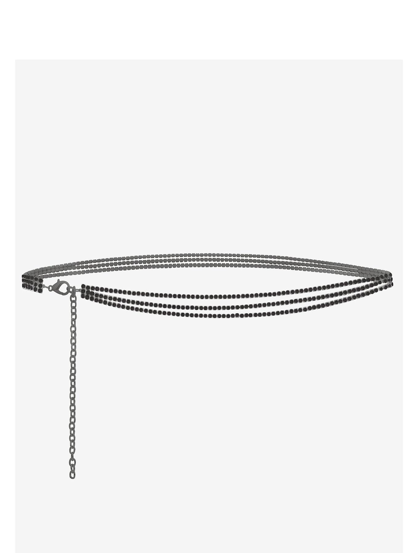 Image 1 of 2 of Mood Jet Crystal Layered Chain Belt&nbsp;