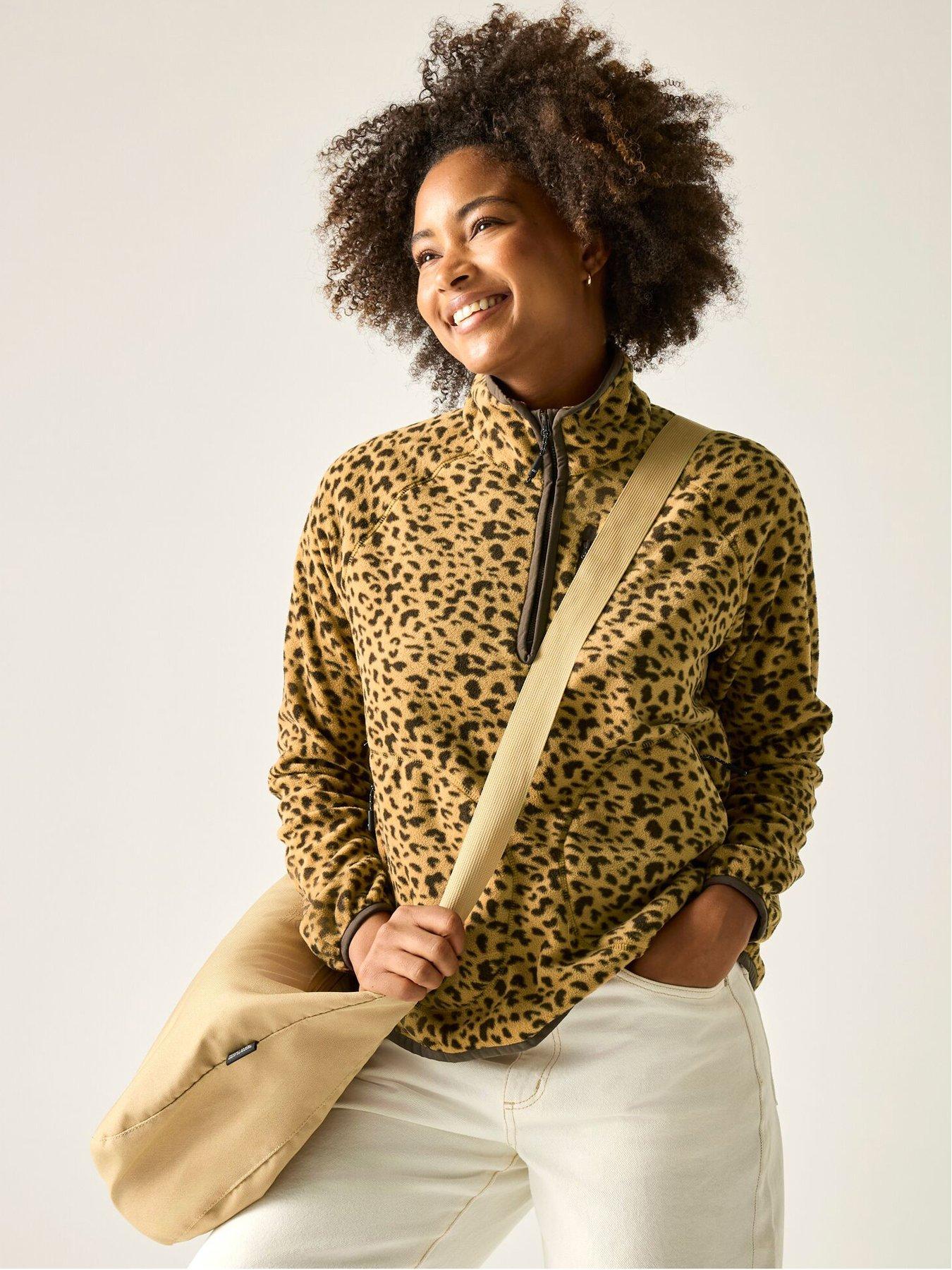 Regatta Womens Frankie 1/2 Zip Printed Fleece - Brown
