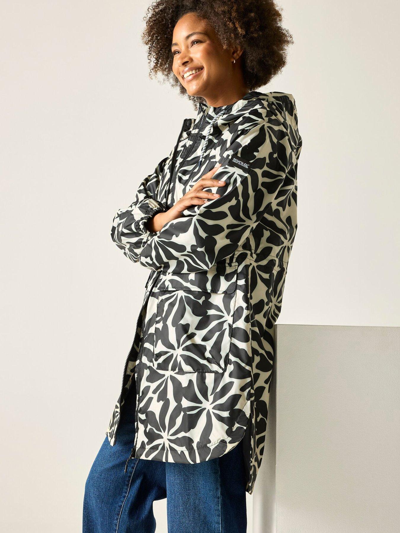 Image 6 of 7 of Regatta Womens Brindel Pack It Longline Jacket - Abstract Floral Beige