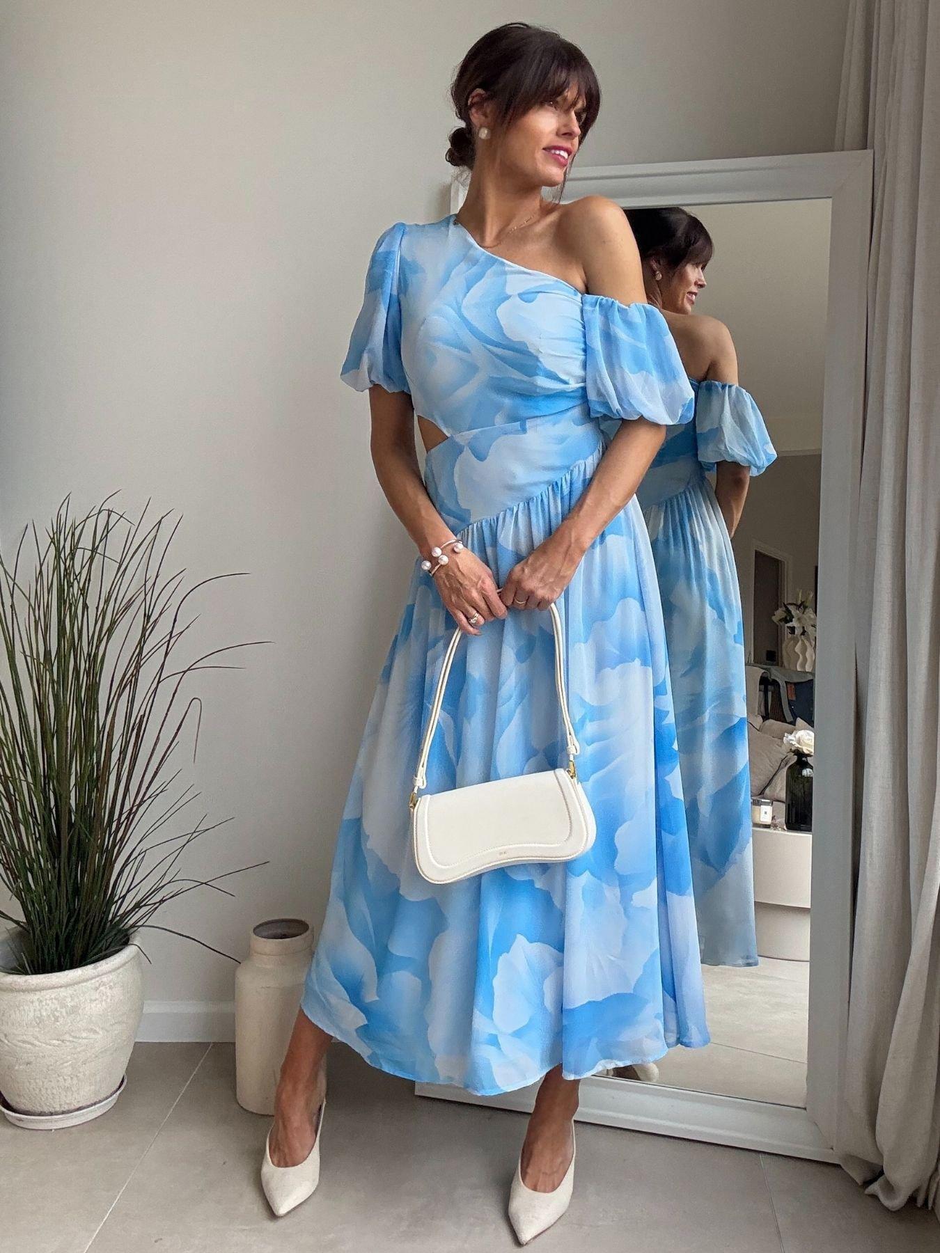 Style Cheat Assymetric Cutout Dress - Blue