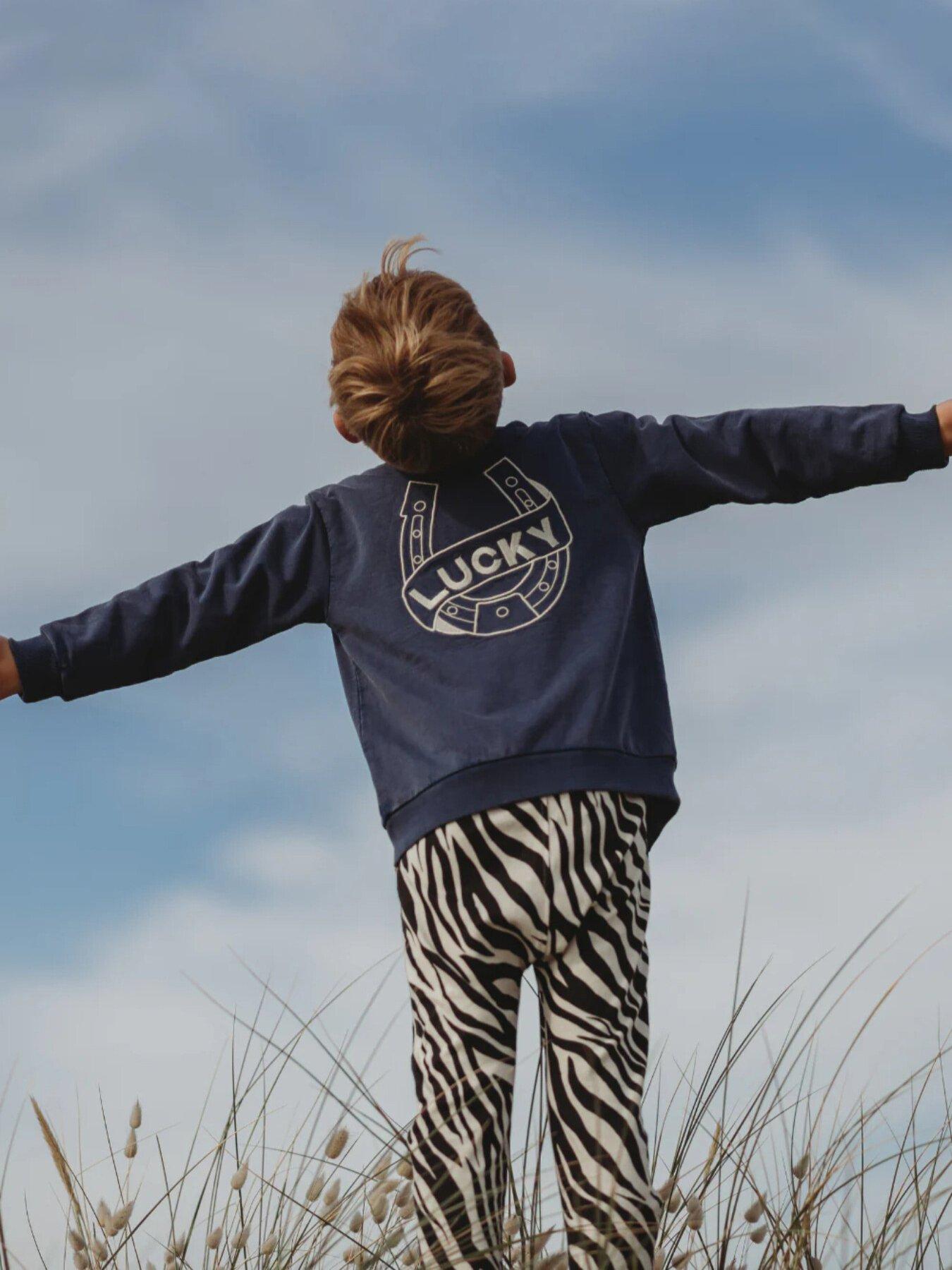 Turtledove London Kids Cotton Lucky Embroidered Jacket - Blue