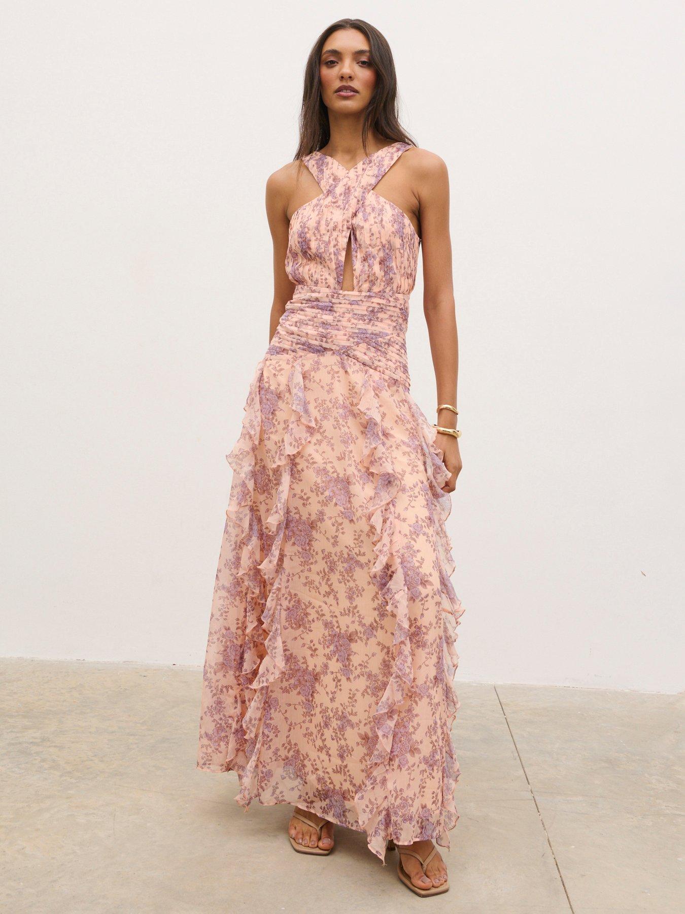 Pretty Lavish Brielle Pleated Maxi Dress - Multi