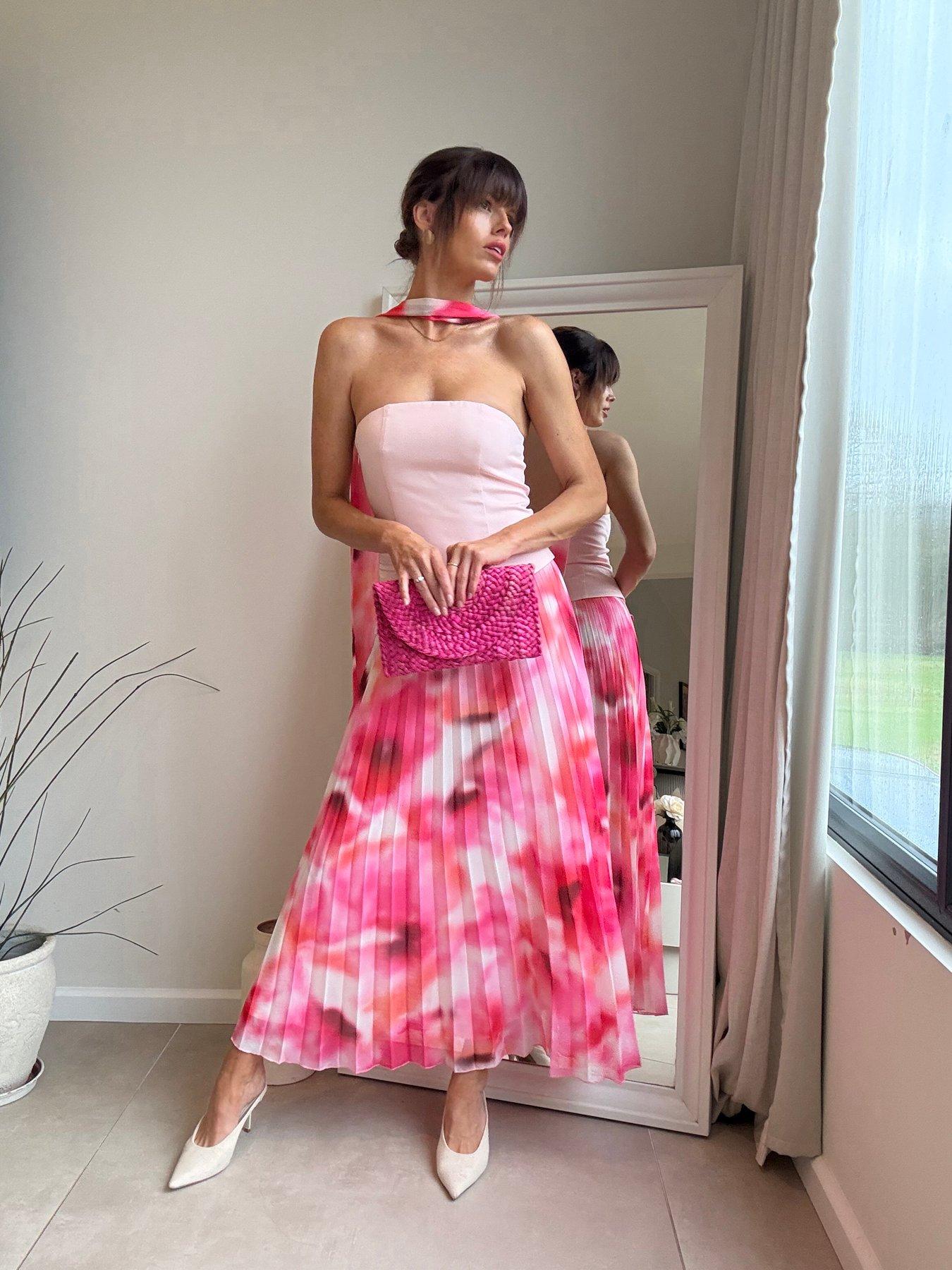 Image 1 of 4 of Style Cheat Bandeau Pleat Dress