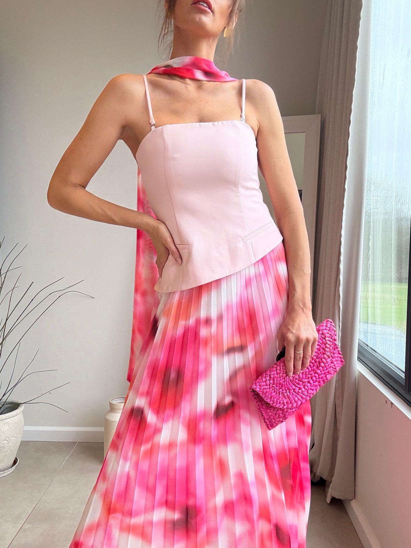 style-cheat-bandeau-pleat-dress-pinkoutfit