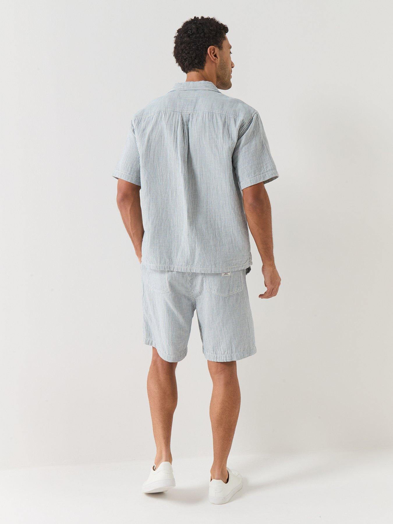 Image 2 of 6 of Guess Jeans Boxy Cropped Camp Shirt - Blue