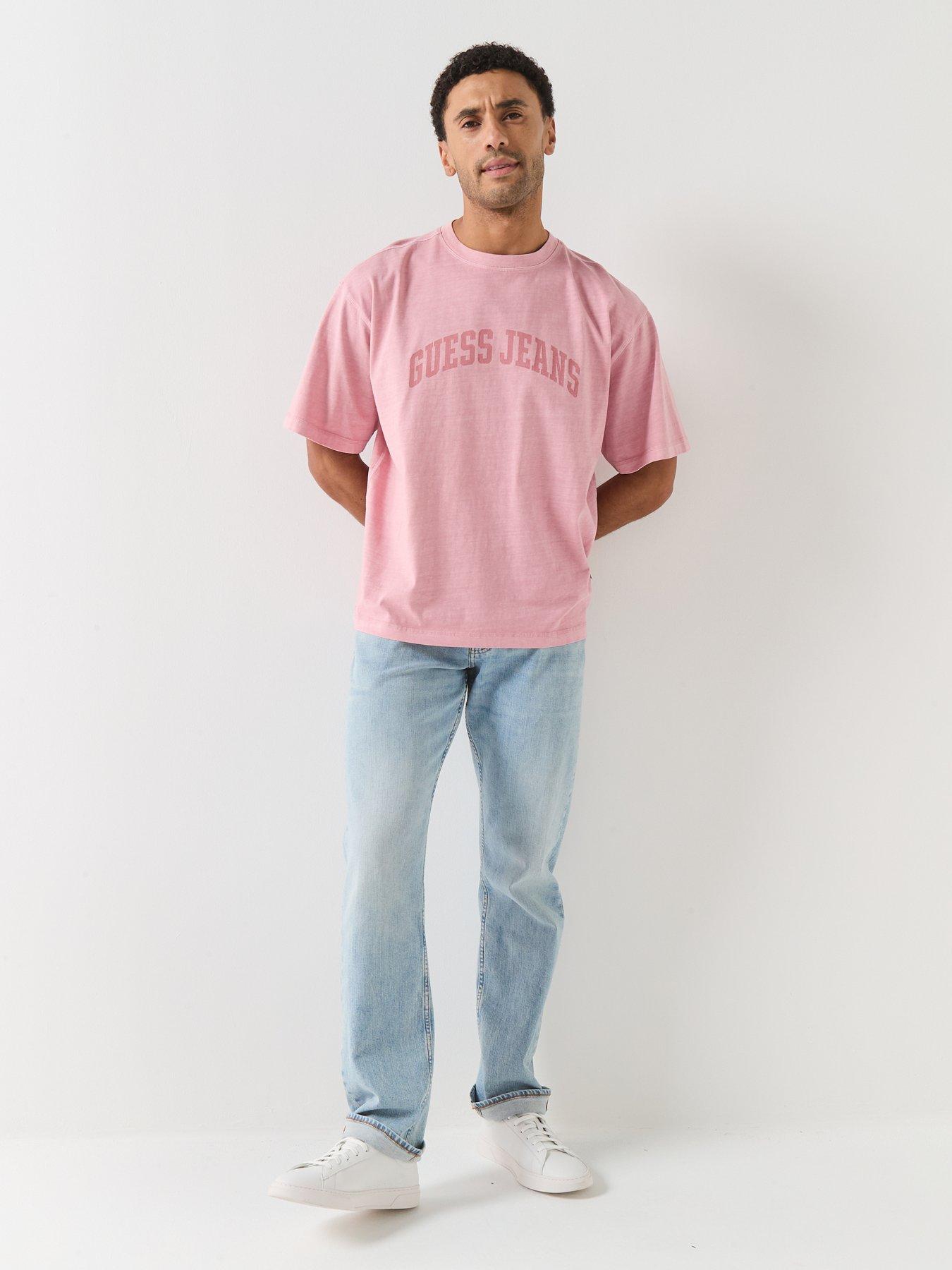 Image 3 of 5 of Guess Jeans Short Sleeve Boxy Cropped T-Shirt - Purple