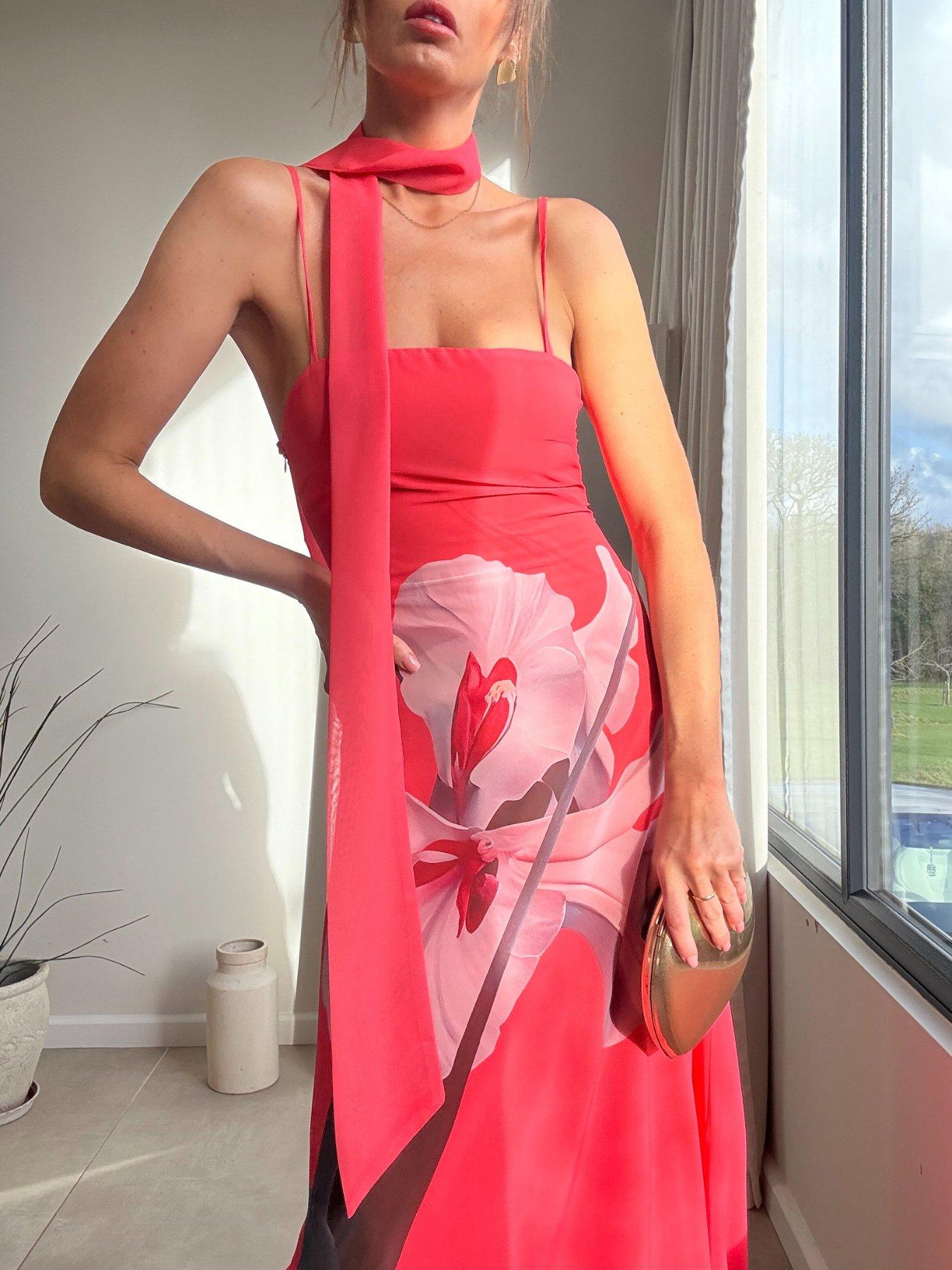 Image 4 of 4 of Style Cheat Satin Scarf Dress