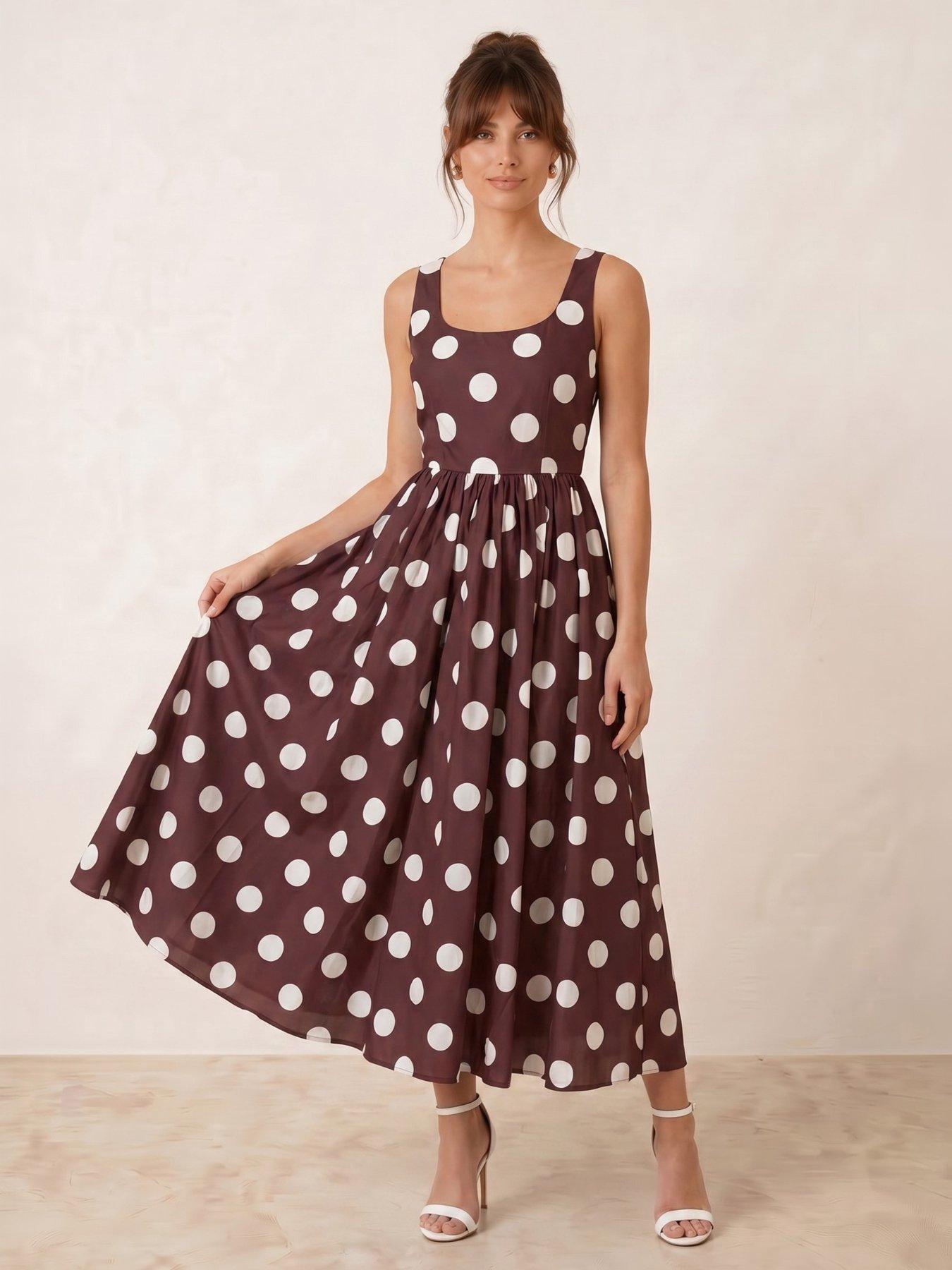 style-cheat-polka-dot-skater-dress-brown