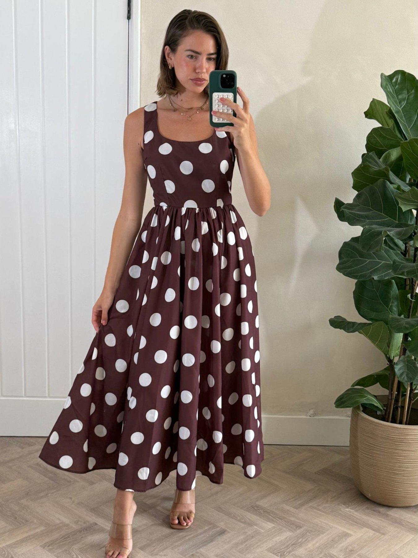 style-cheat-polka-dot-skater-dress-brownfront