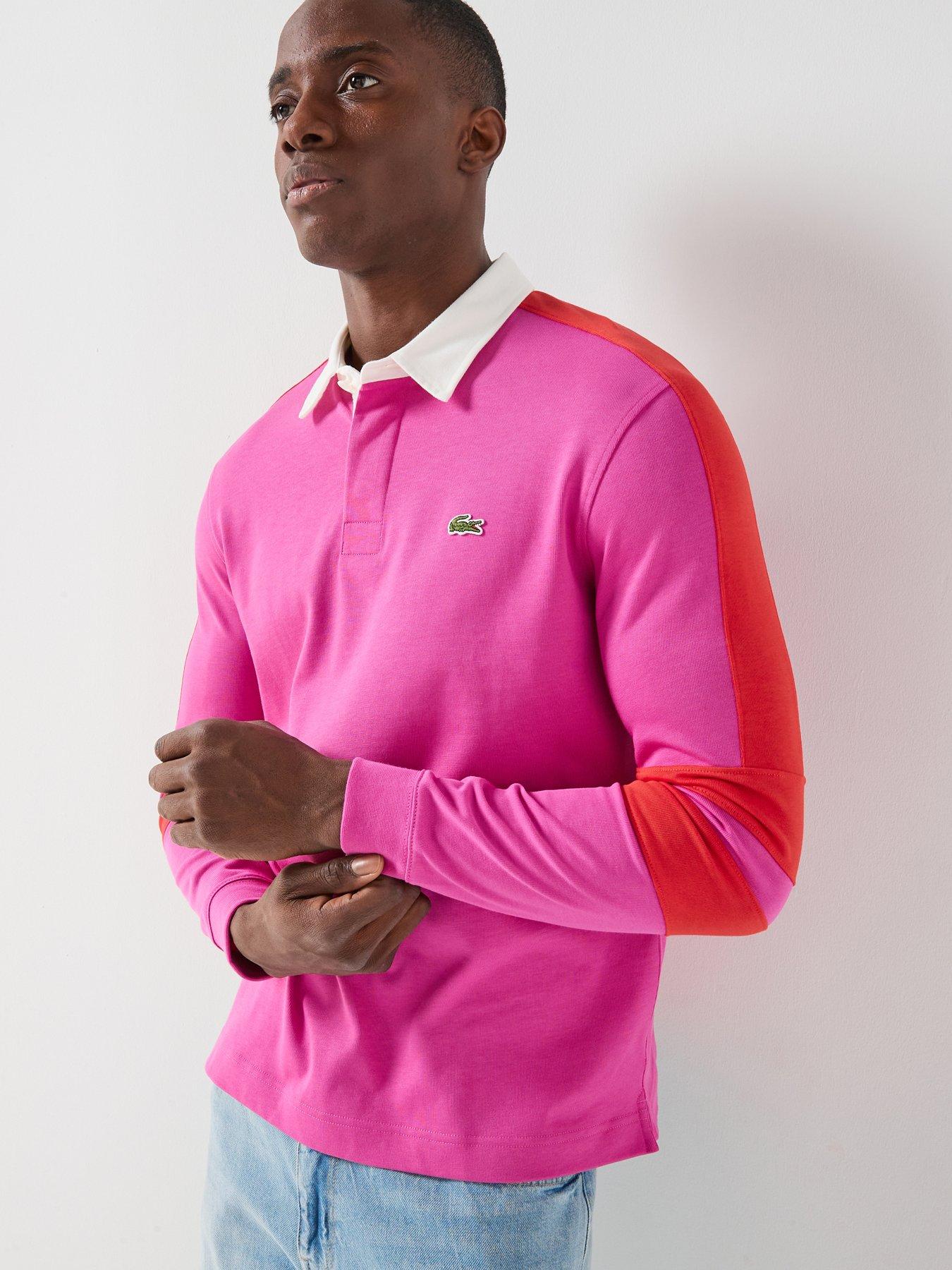 Image 1 of 5 of Lacoste Long Sleeve Rugby Top - Pink