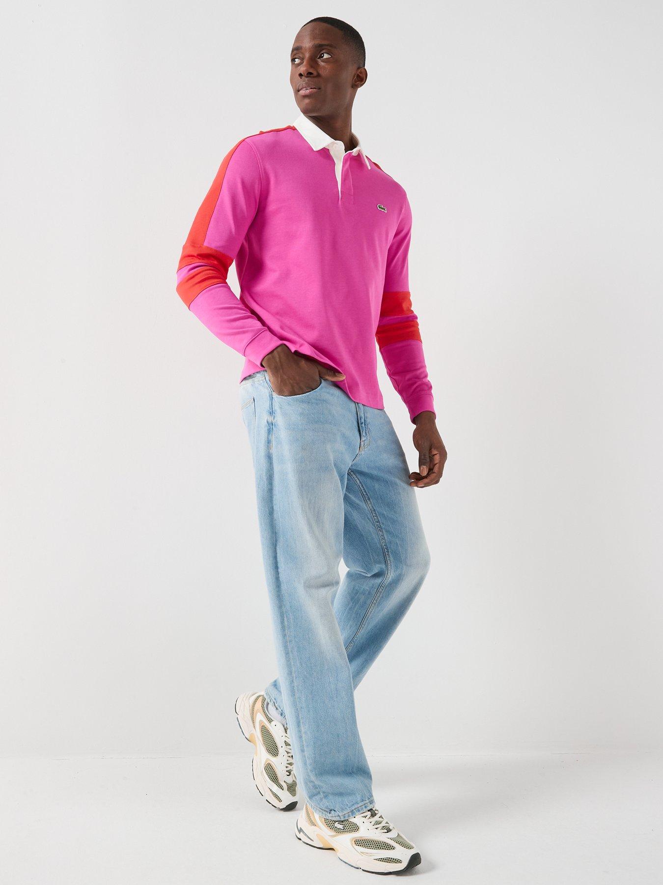 Image 3 of 5 of Lacoste Long Sleeve Rugby Top - Pink