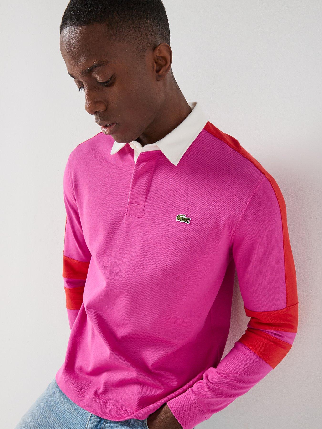 Image 4 of 5 of Lacoste Long Sleeve Rugby Top - Pink