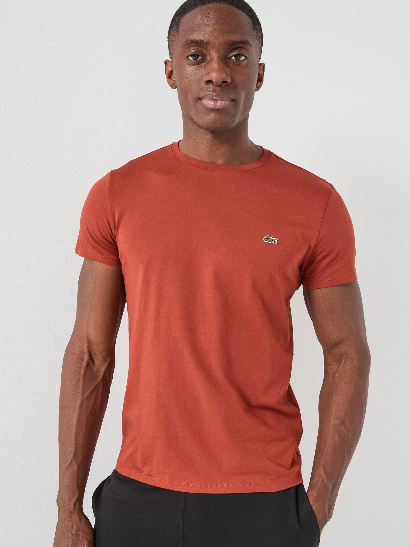 Image 1 of 6 of Lacoste Pima Short Sleeve T-Shirt - Dark Red