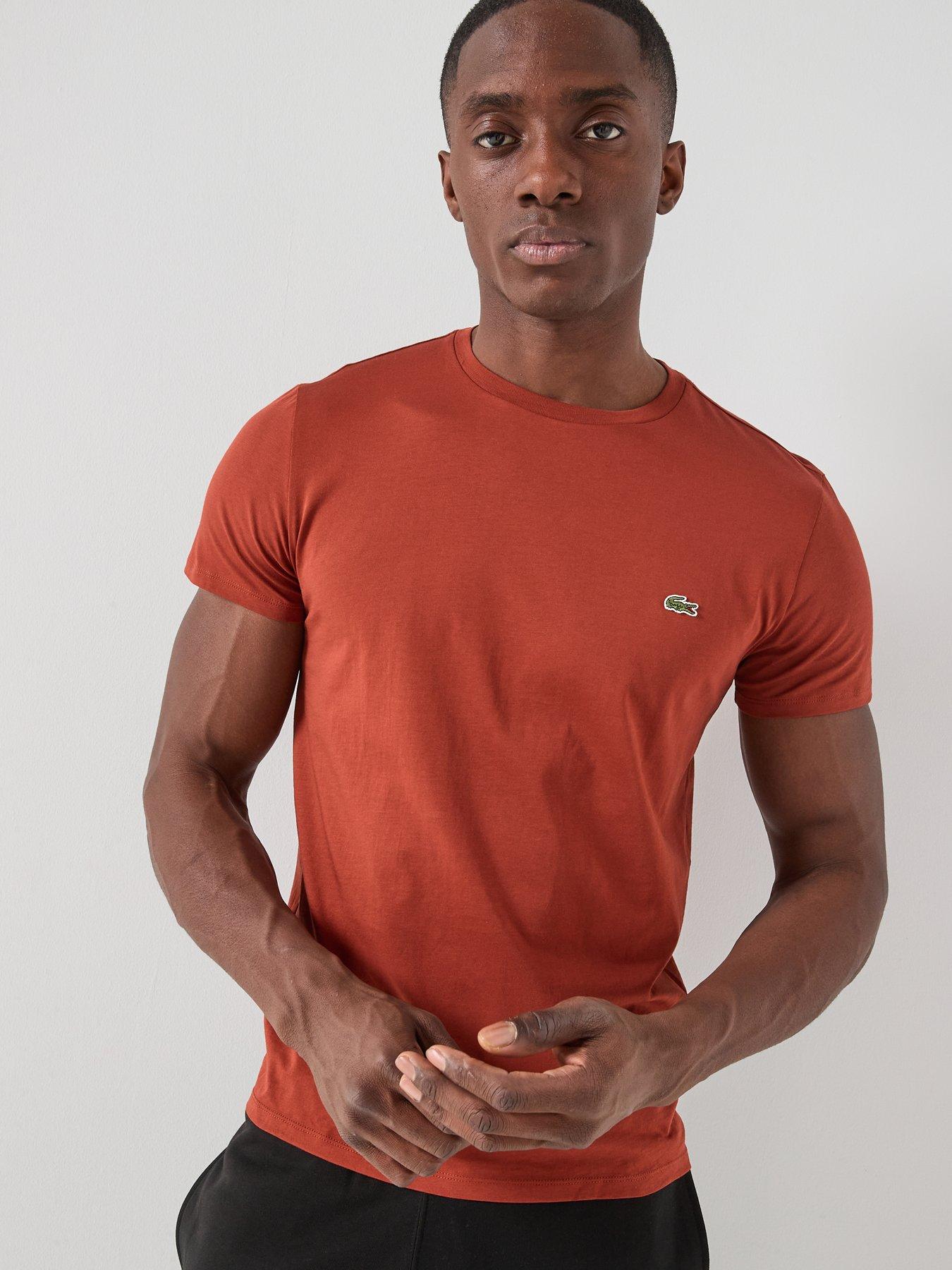 Image 5 of 6 of Lacoste Pima Short Sleeve T-Shirt - Dark Red