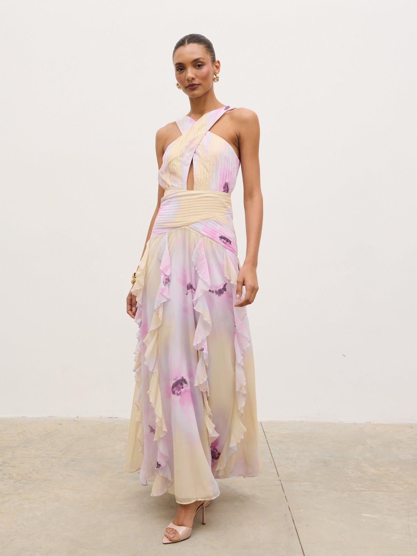Pretty Lavish Brielle Pleated Maxi Dress - Multi