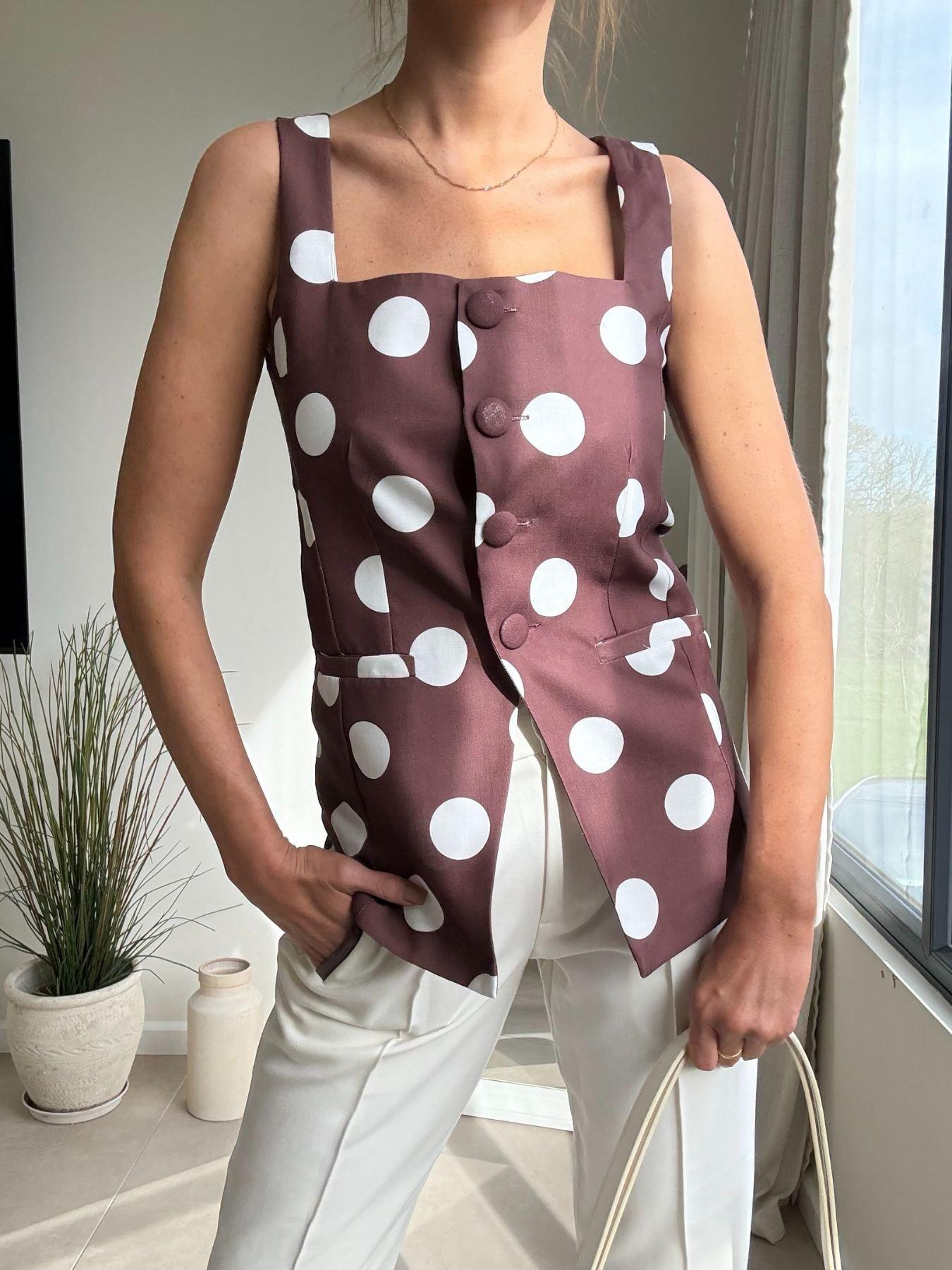 style-cheat-co-ord-spot-top-brownoutfit