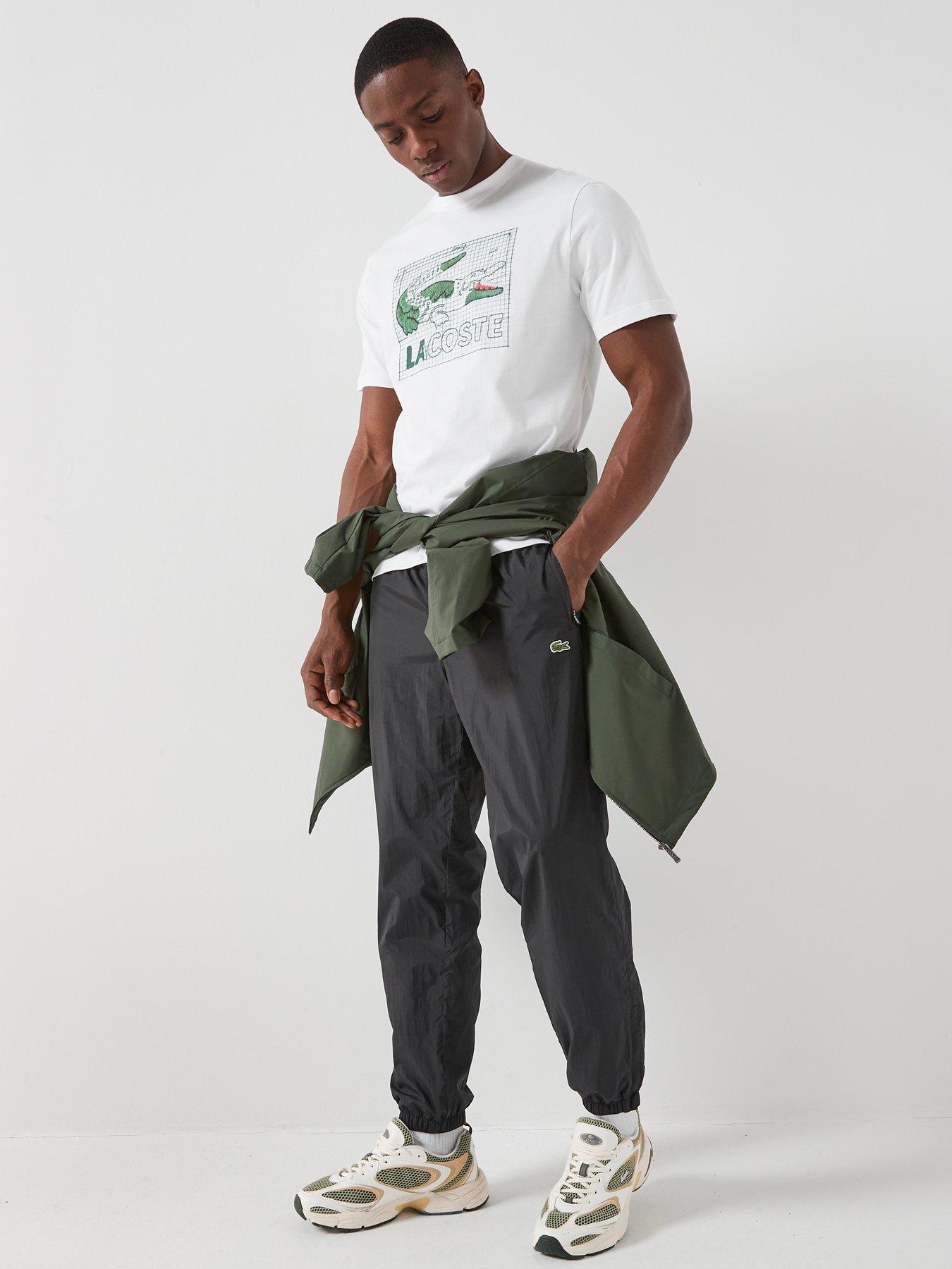 Image 3 of 6 of Lacoste Fleece Relaxed Fit Joggers - Black