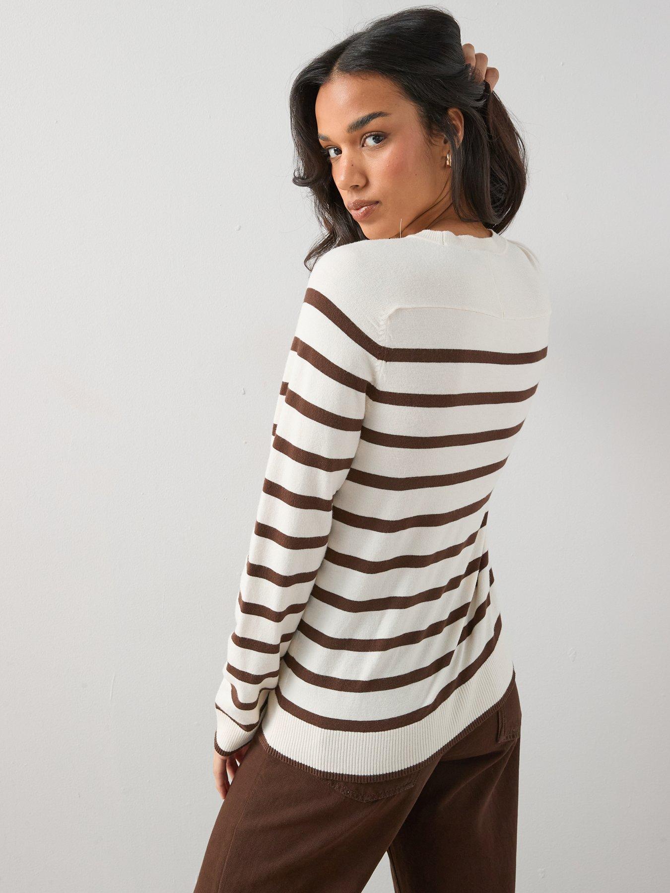 Image 5 of 6 of The Very Collection Crew Neck Stripe Jumper - Multi