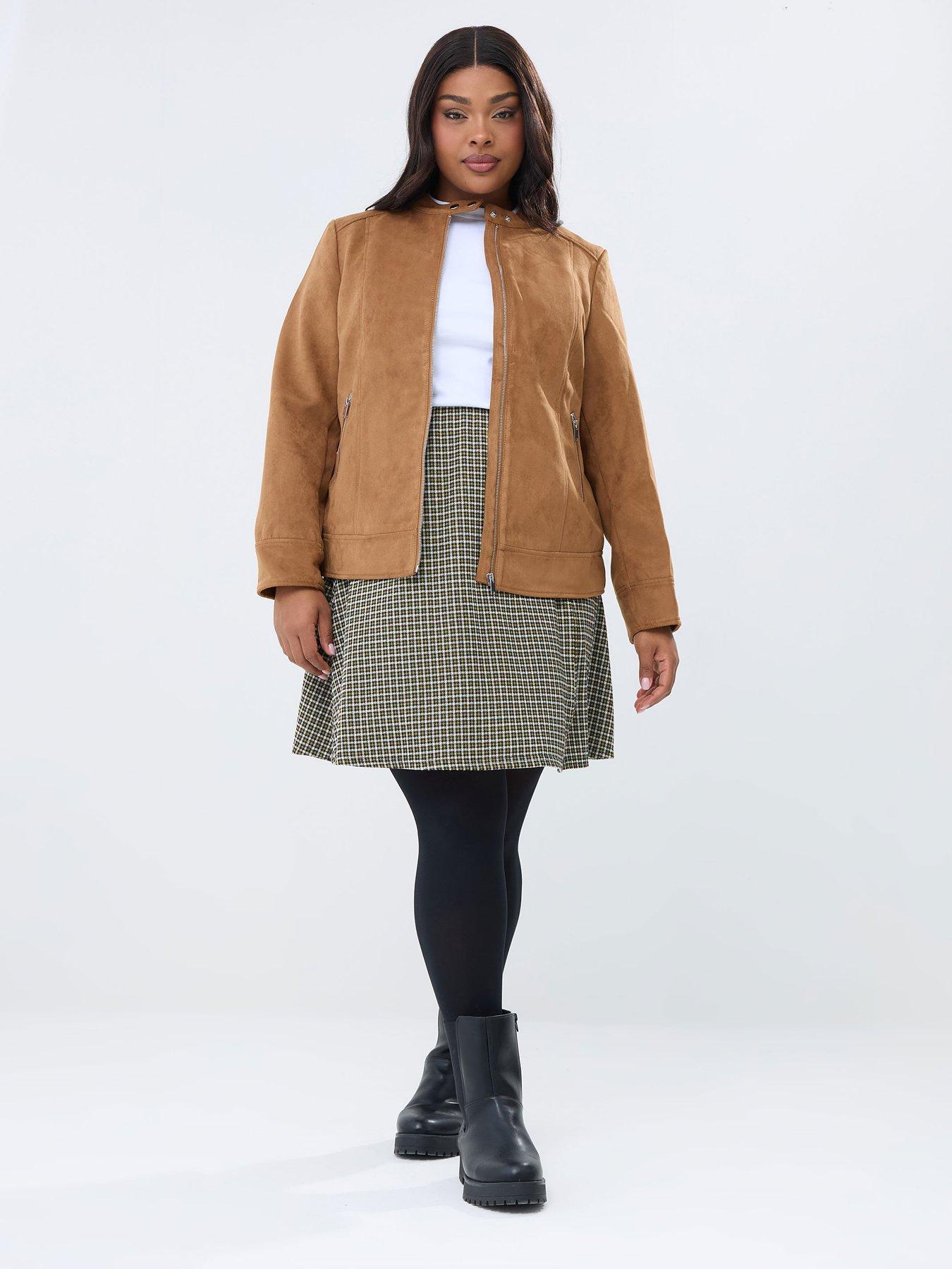 yours-curve-check-mini-skirt-greenback