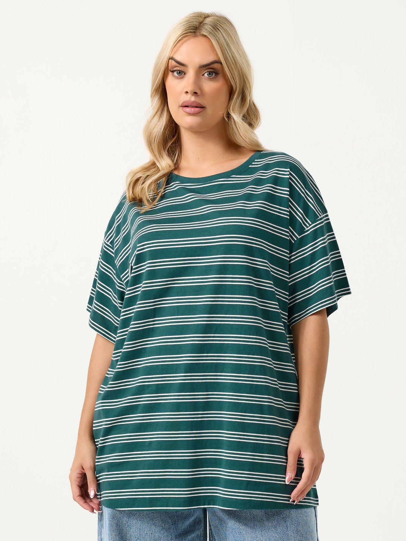 yours-curve-rugby-collar-long-sleeve-stripe-topfront