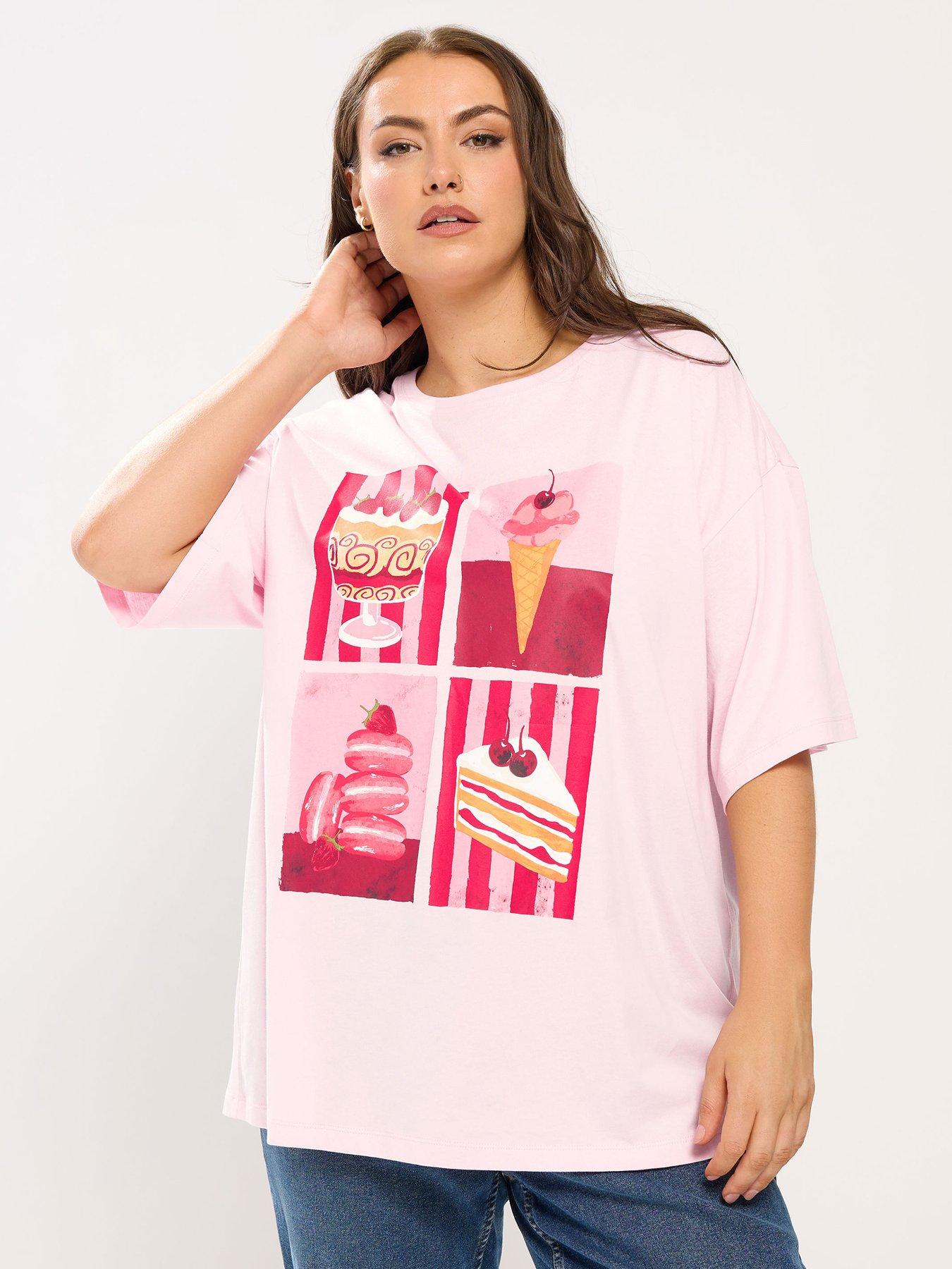 yours-curve-relaxed-placement-treats-t-shirt-pink