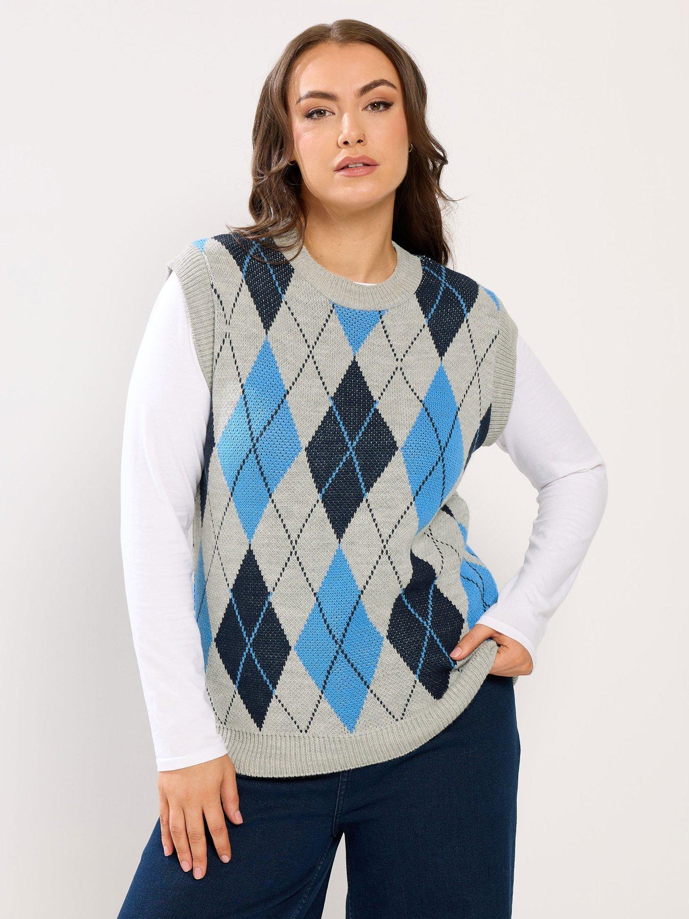 yours-curve-argyle-vest-blue