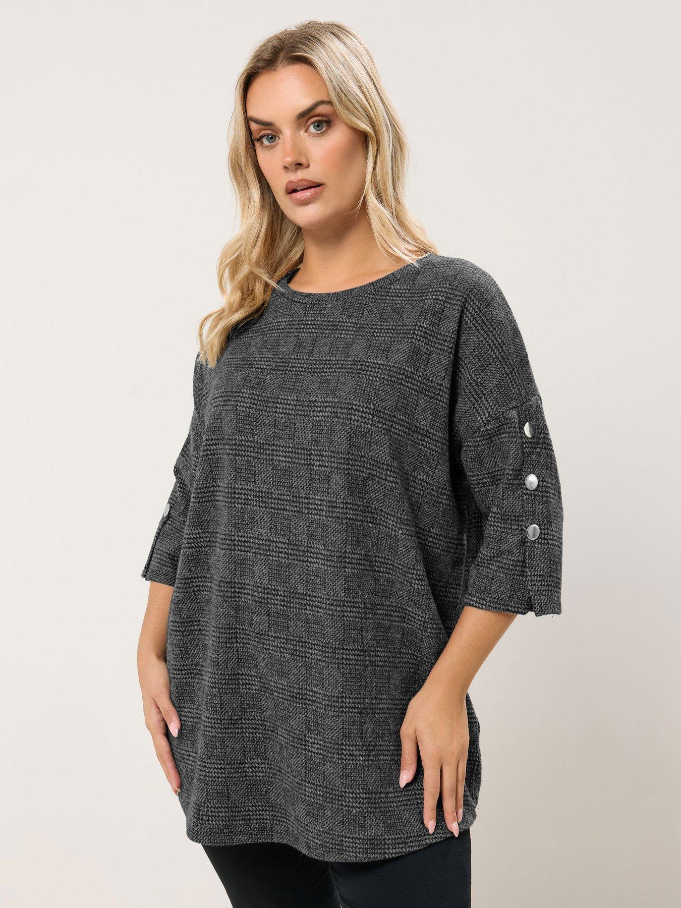 Yours Curve Check Button Detail Top - Grey