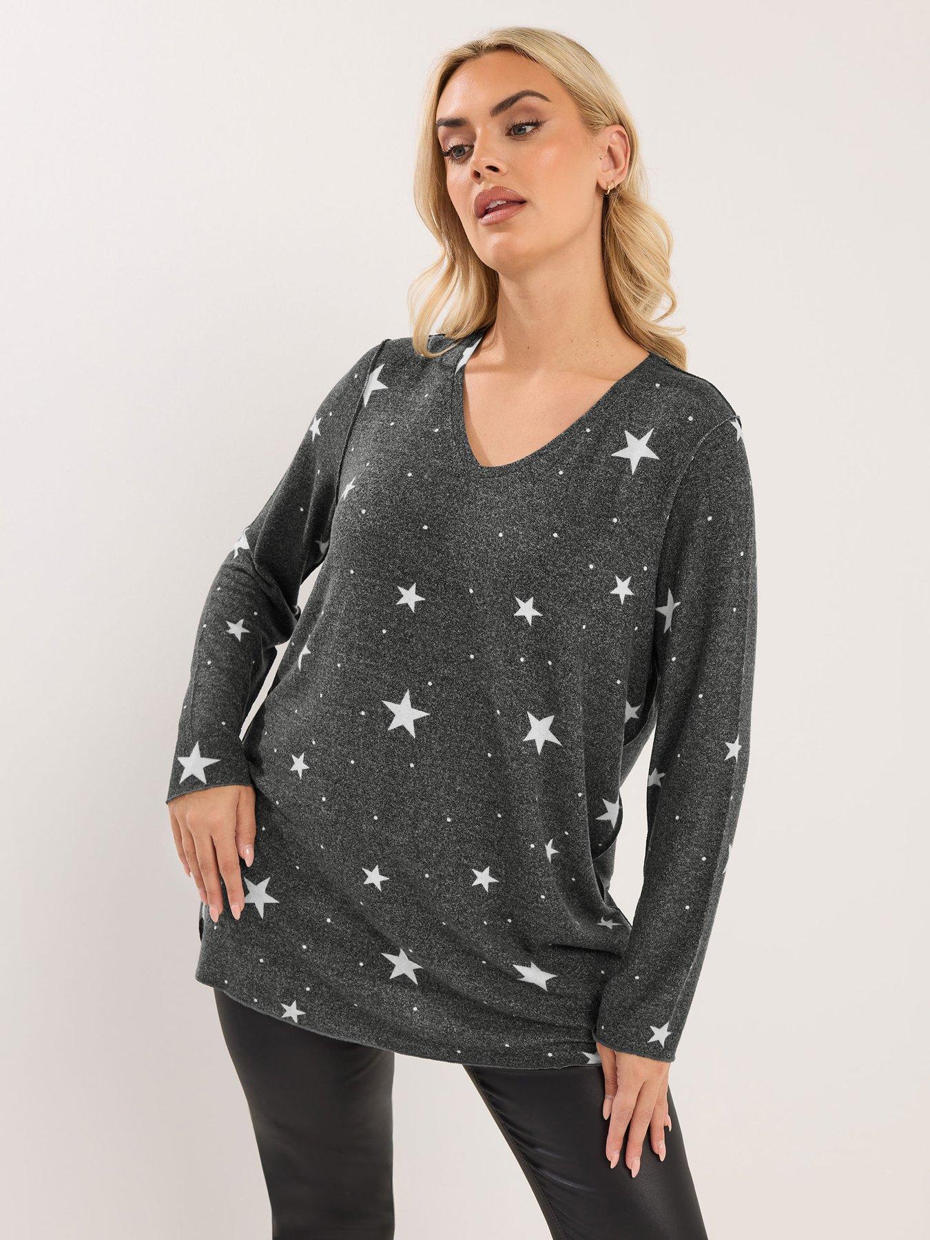 yours-curve-soft-touch-star-jumper-grey