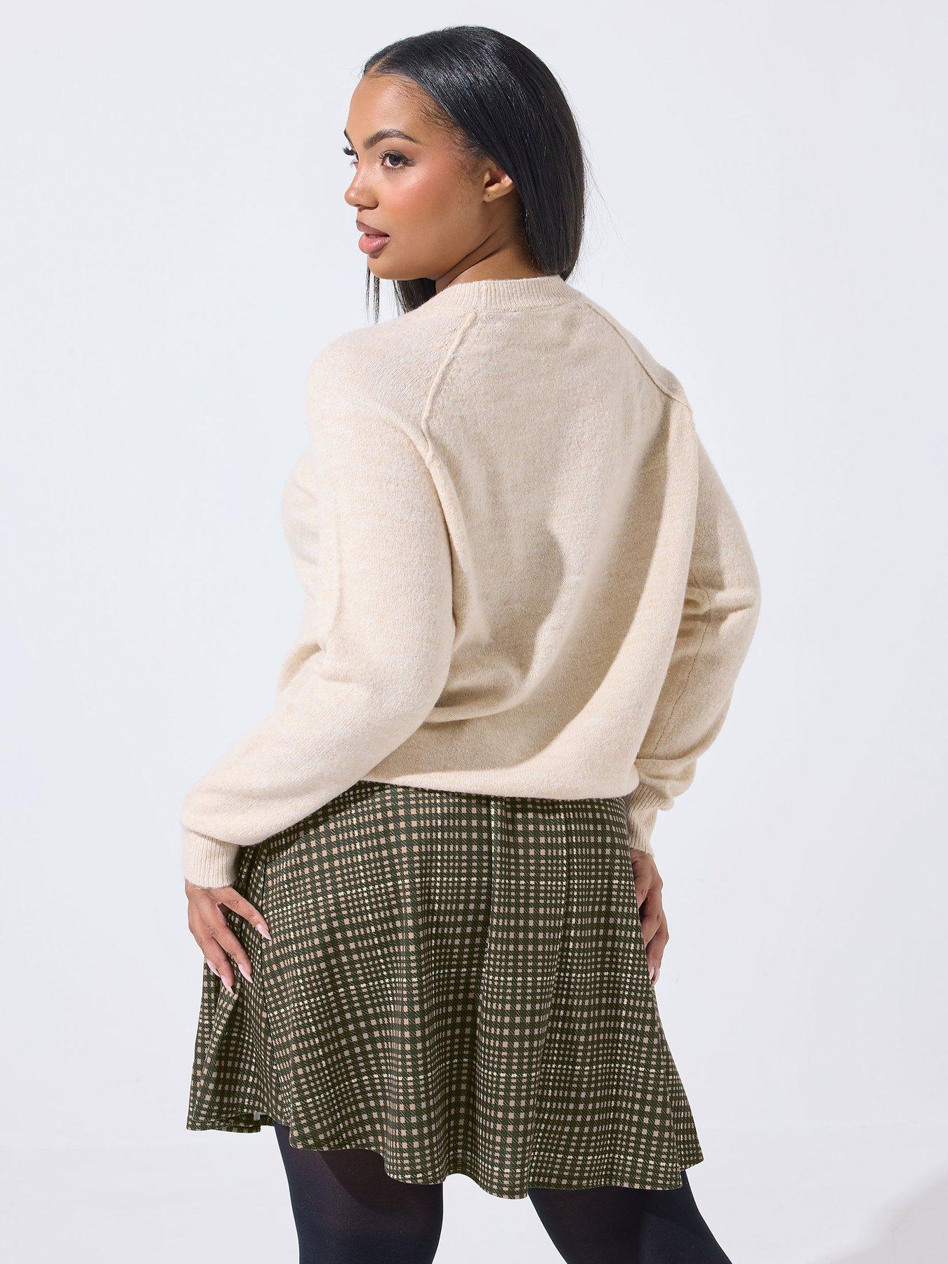 Image 2 of 5 of Yours Curve Printed Check Pleated Skirt